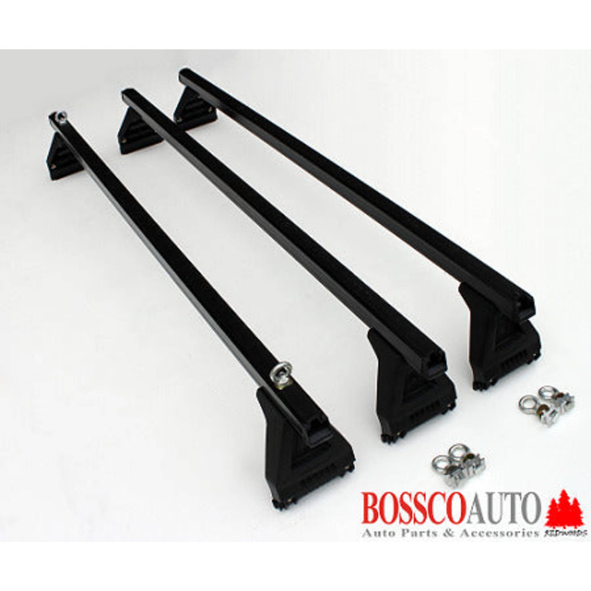 6"x70" (1780mm) Black Heavy Duty Square H Roof Rack (Set of 3)