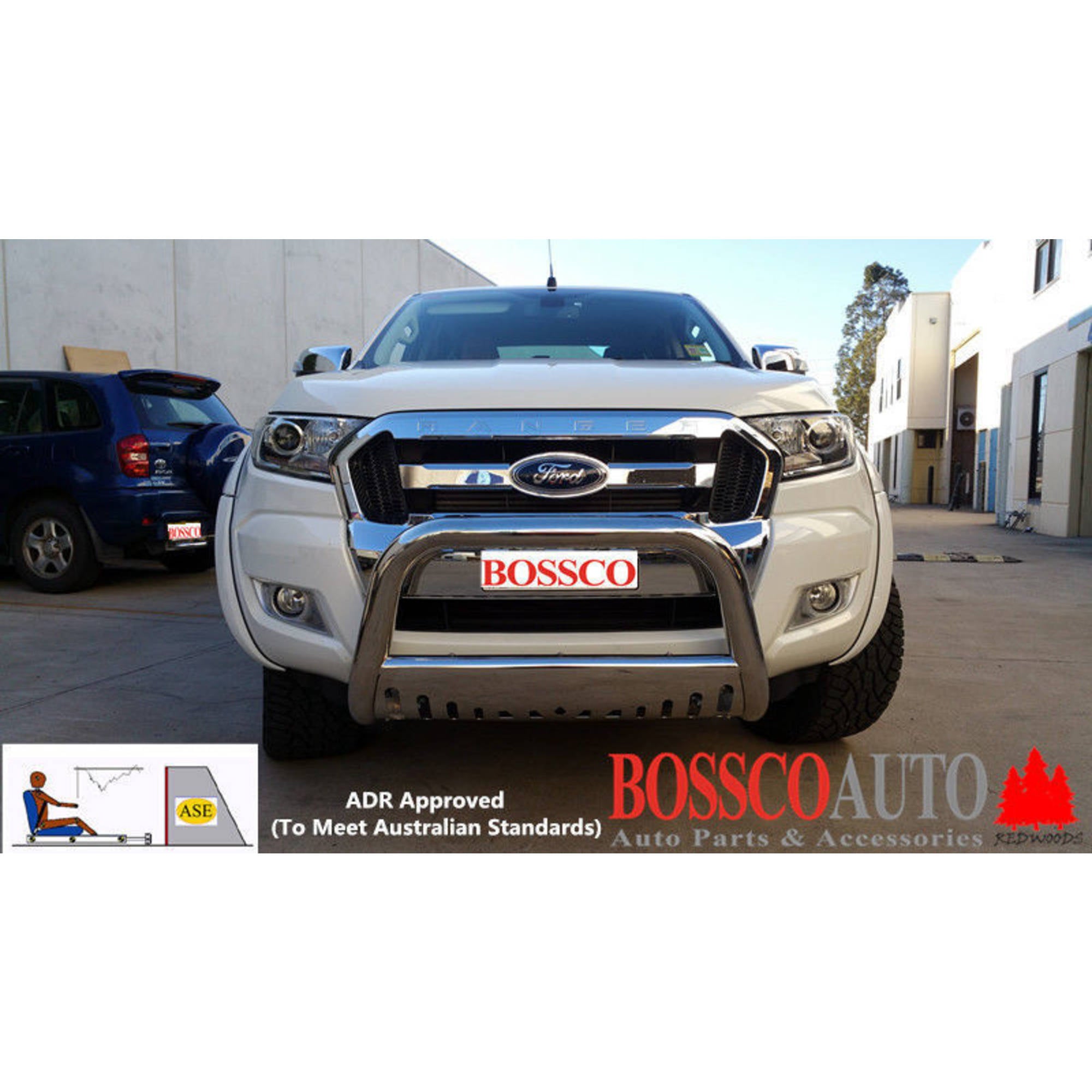 Stainless Steel Low Nudge Bar with Skid Plate suitable for Ford Ford Ranger | Everest 2012-2022