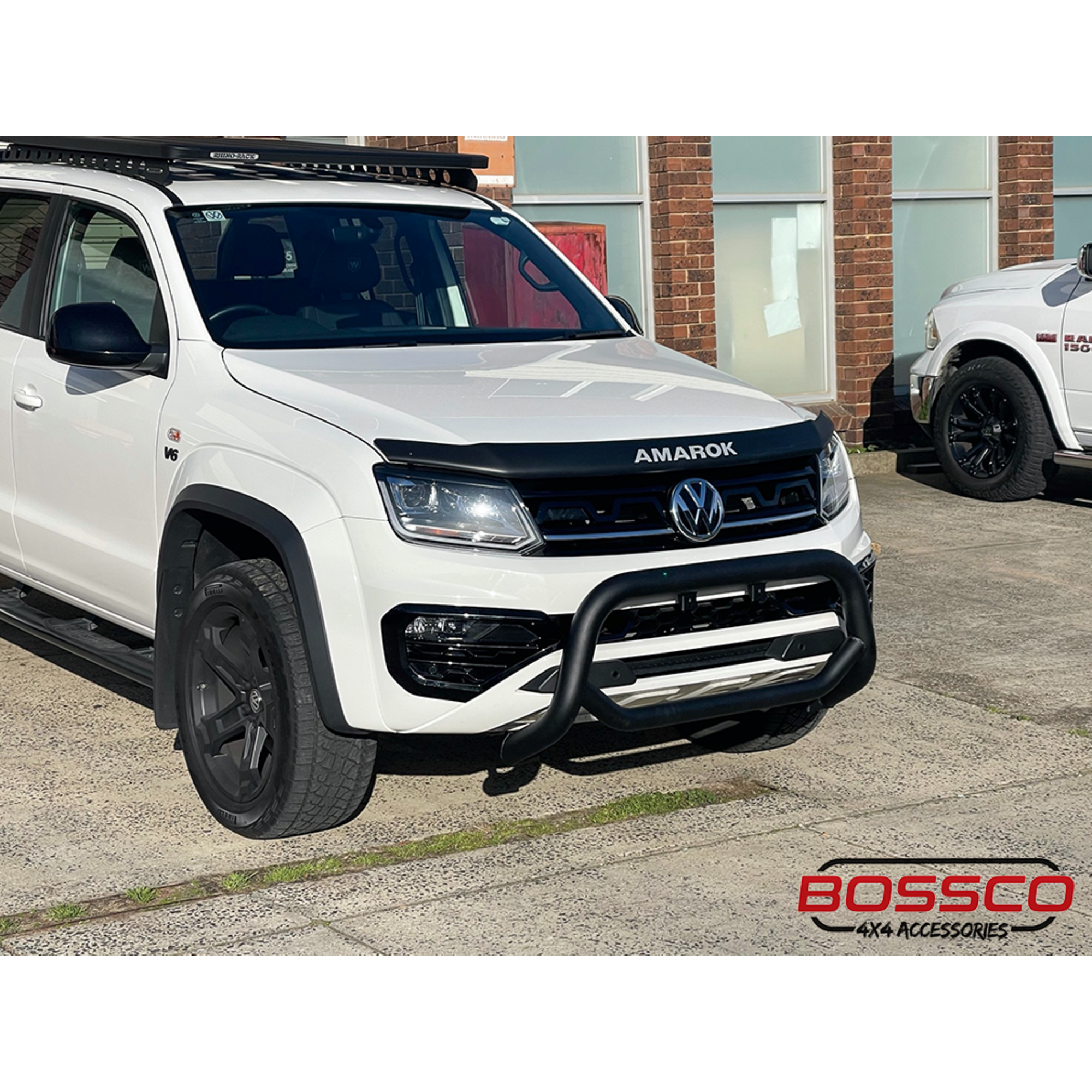 Black 'Big Mouth' Nudge Bar Suitable For Volkswagen Amarok 2010 - 2022 (Suits Front parking Sensors)