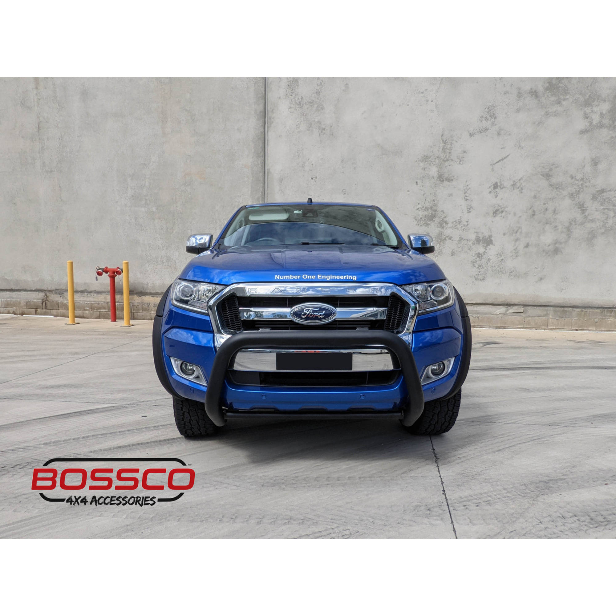 Black Nudge Bar Suitable For Ford Ranger PX MKII 2015-2018 with Tech Pack & Front Sensors