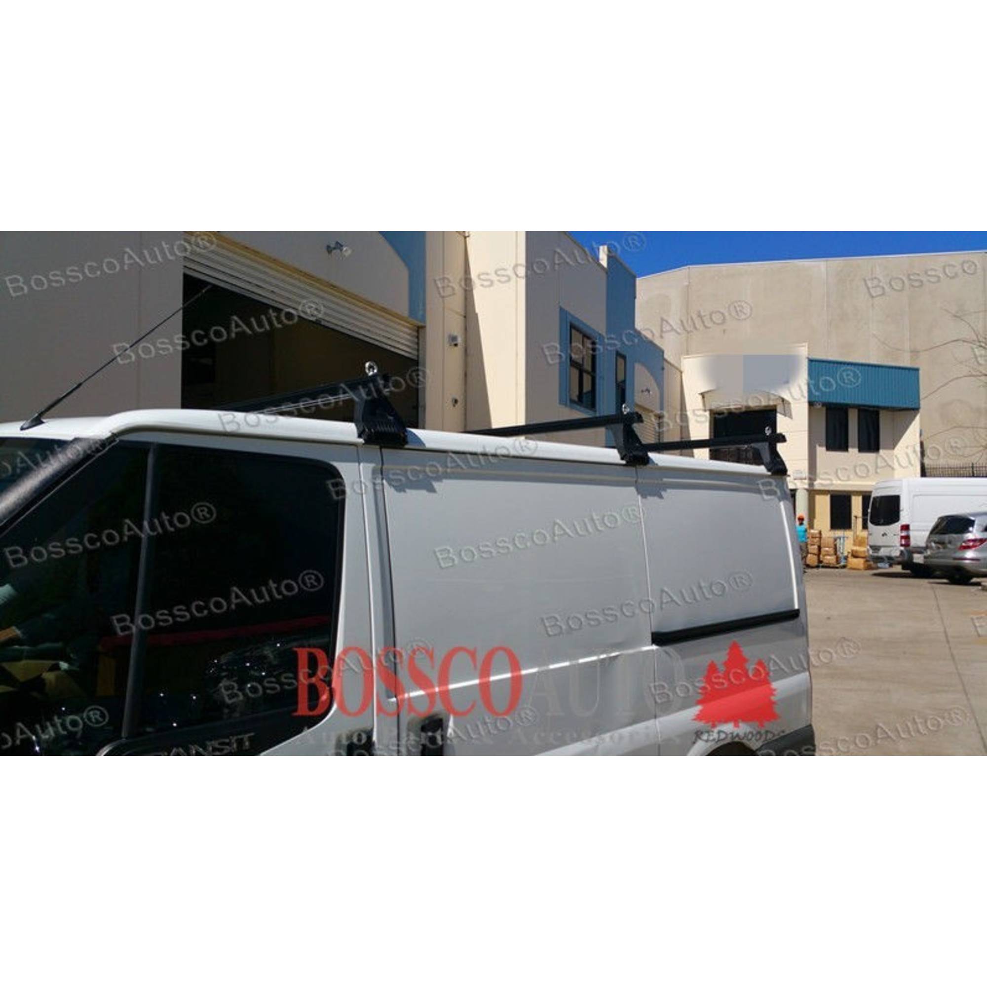 Heavy Duty Black ROOF RACKS suitable for Ford Transit 2000 - 2013 (set of 3)