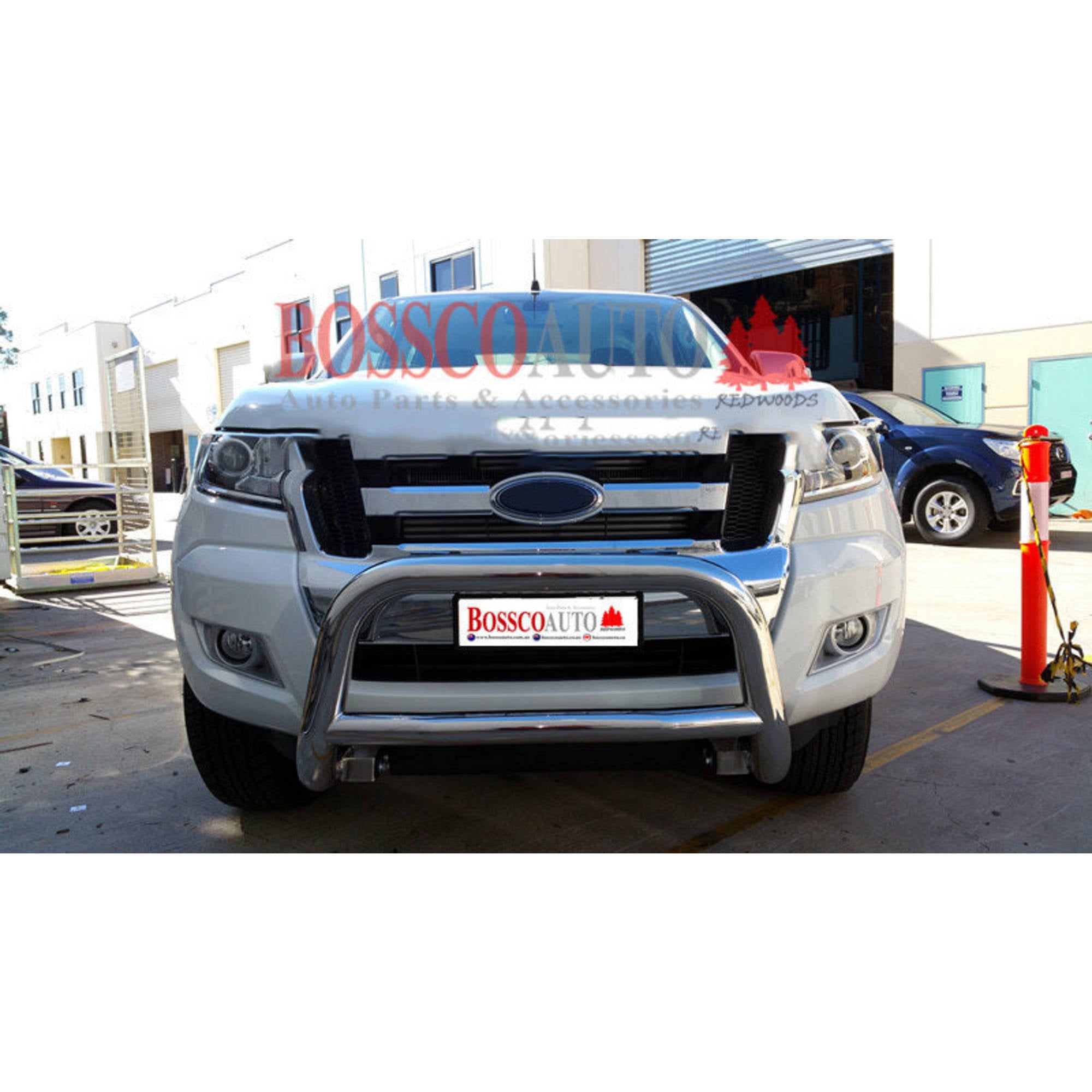 Low Loop 3 inch Stainless Steel Nudge Bar with Cross Bar suitable for Ford Everest 2015-2022
