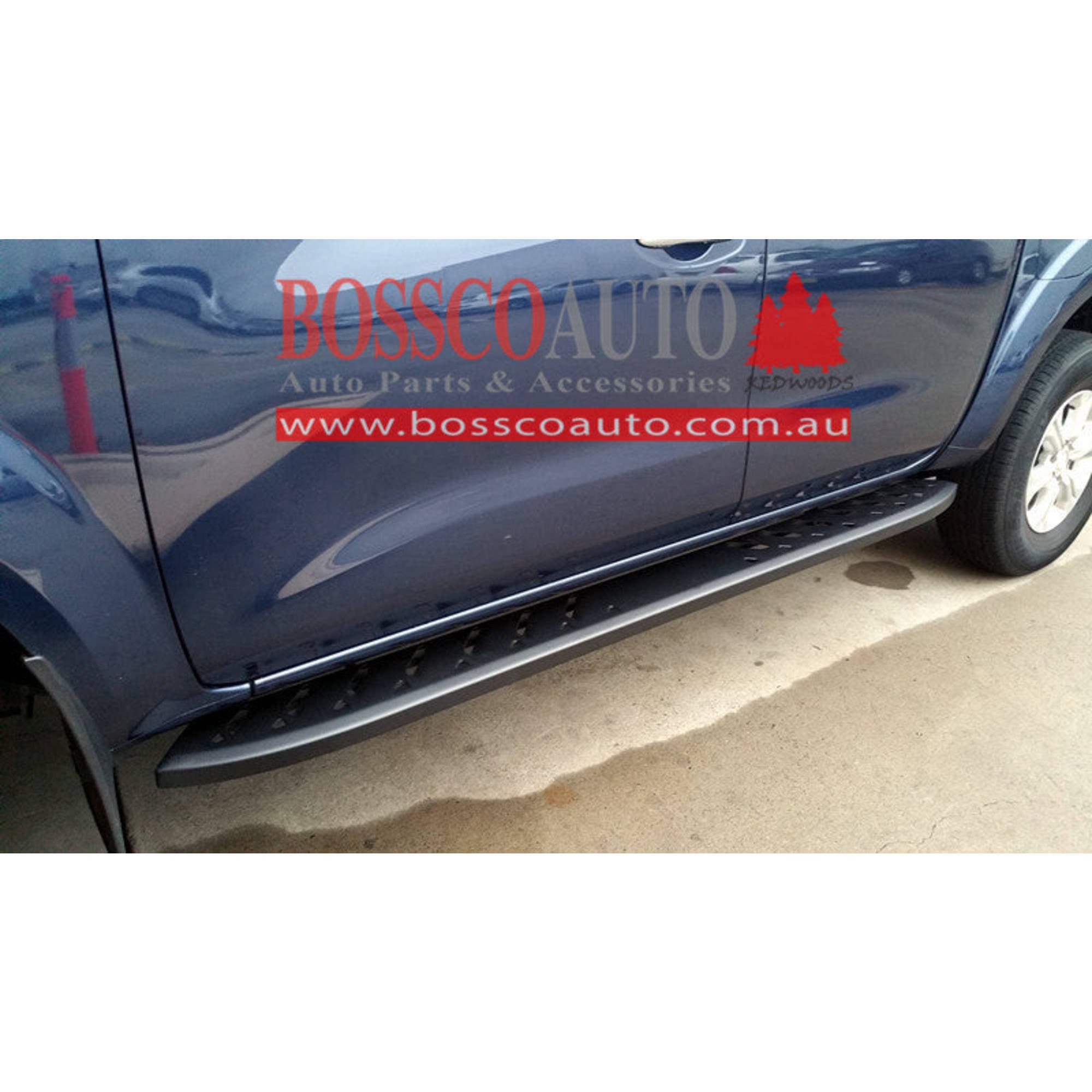 Black Steel Shark Side Steps suitable for Nissan Navara D23/NP300 2015-2020