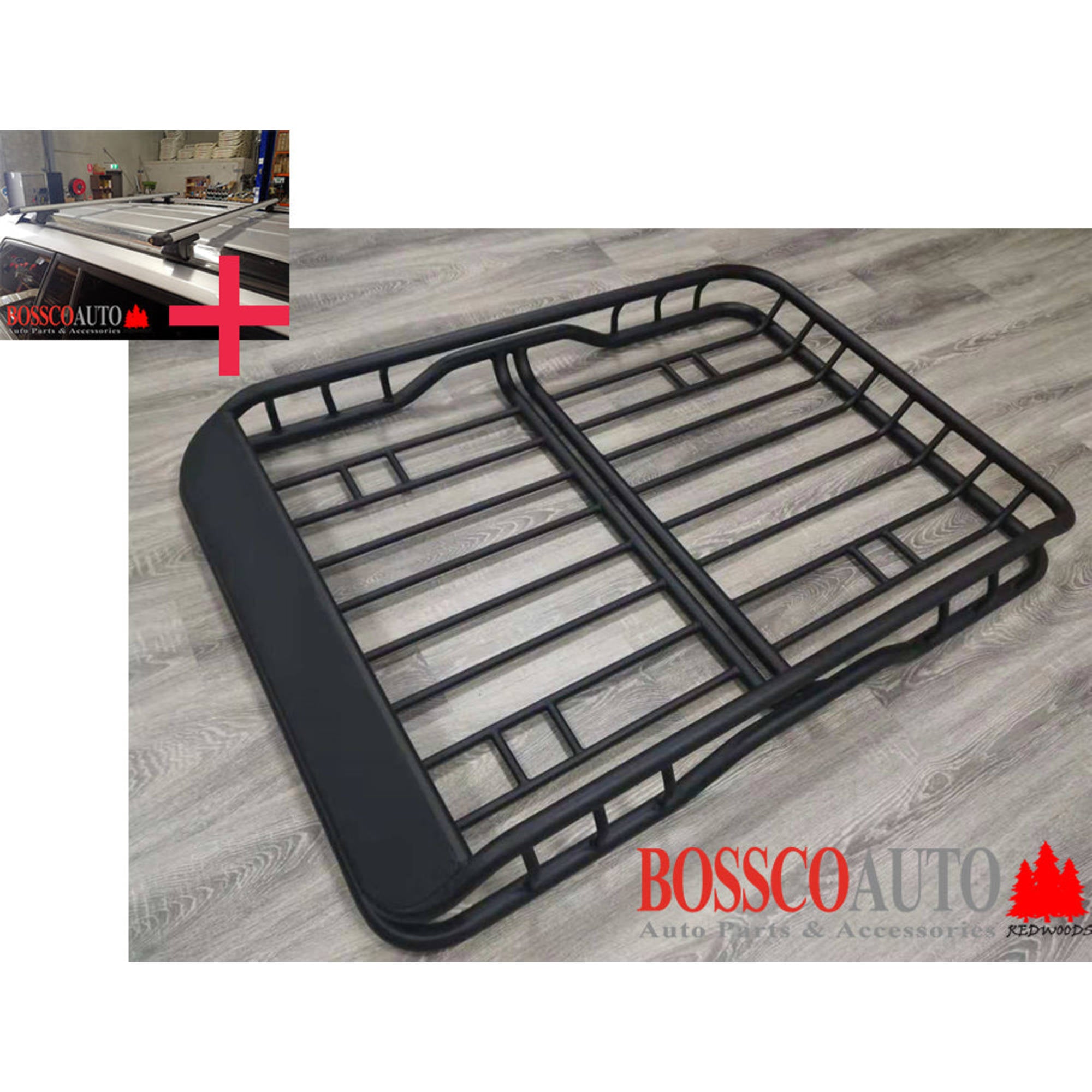 Universal Roof Rack Cargo Basket with Wind Deflector (1400x980x150mm) with FREE set of roof racks