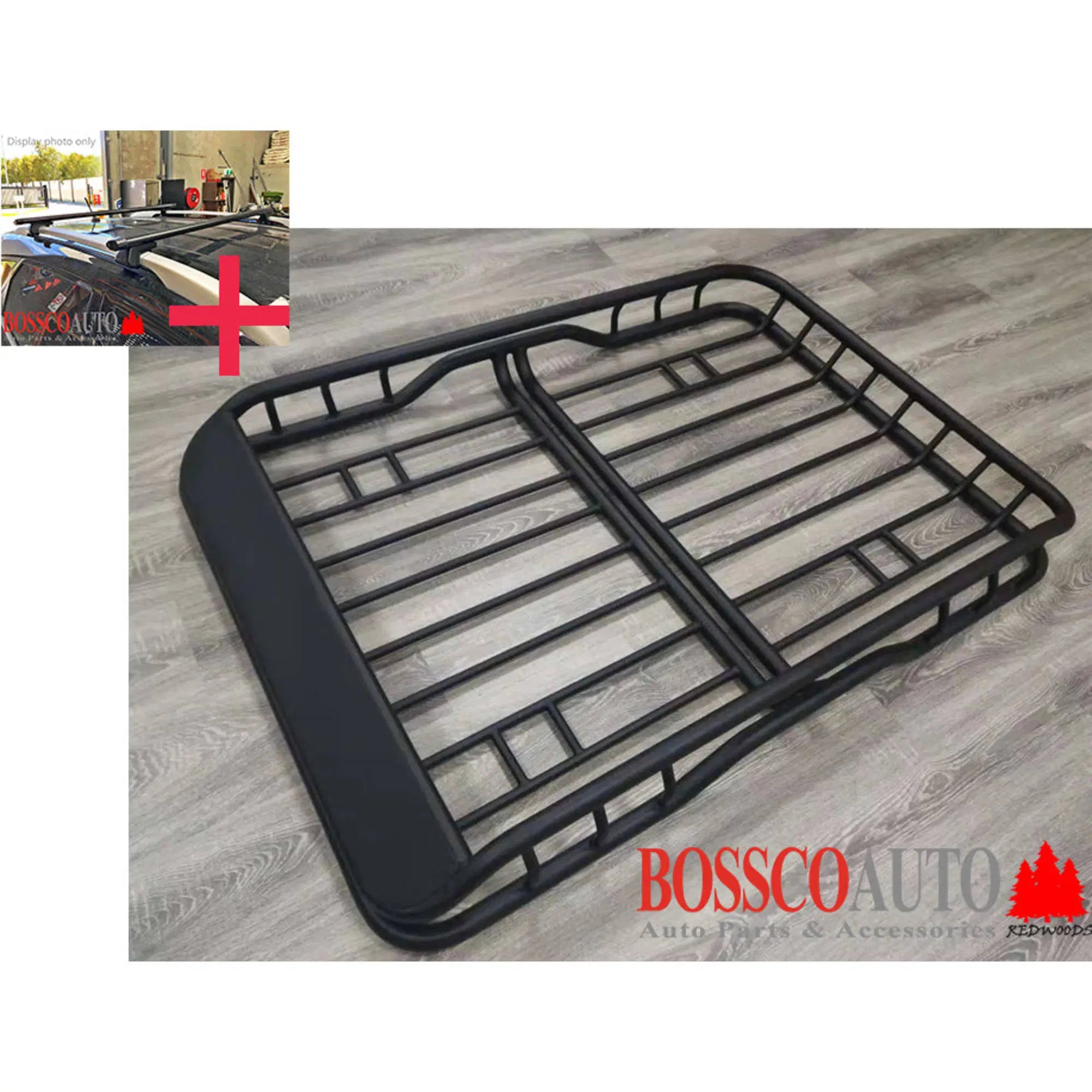 Universal Roof Rack Cargo Basket with Wind Deflector 1400x980x150mm + Free Roof Racks