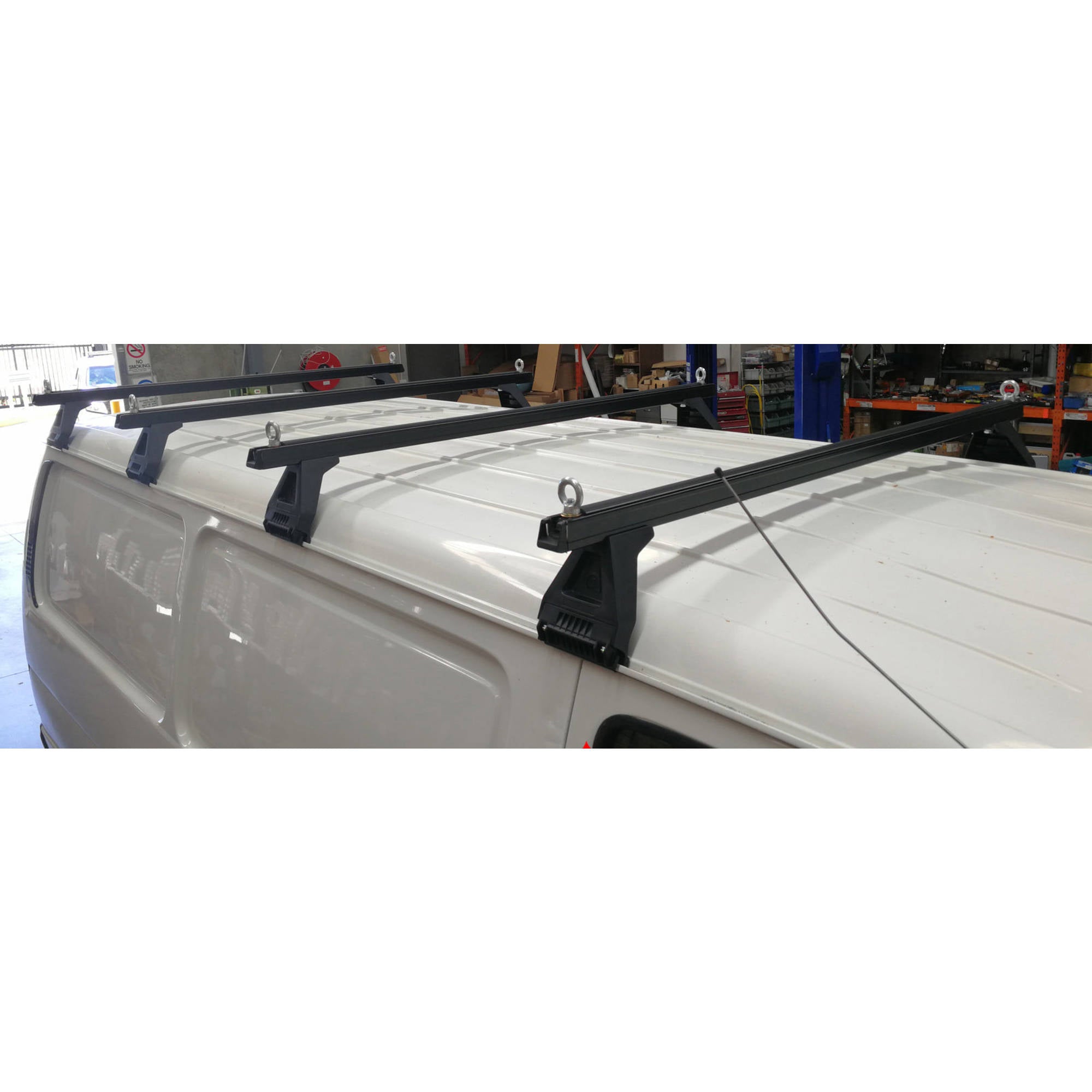 Heavy Duty Black ROOF RACKS suitable for Ford Transit VM 2000 - 2013 (set of 4)