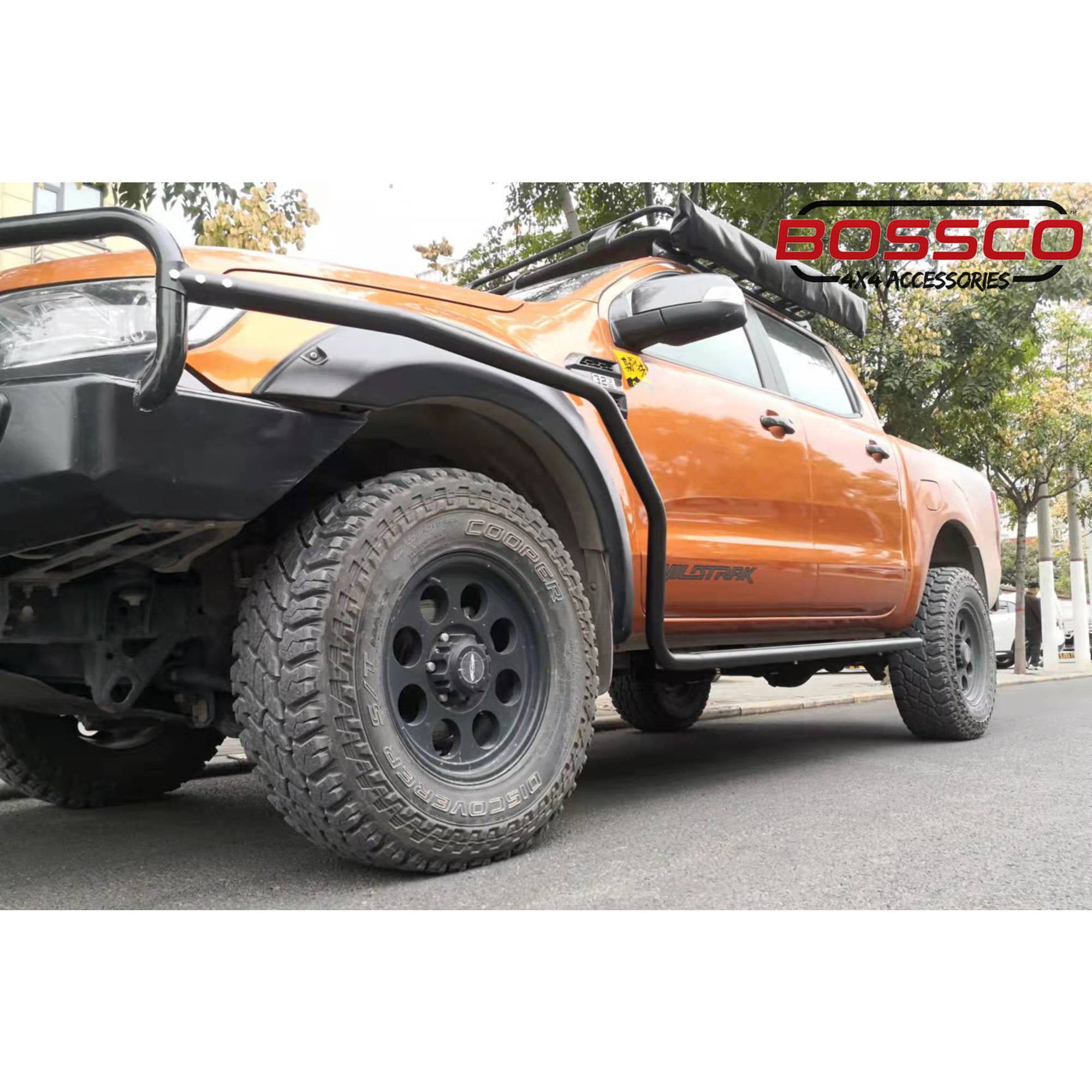 Heavy Duty Black Side Steps With Brush Bars Suitable For Ford Ranger PX 2012-2022