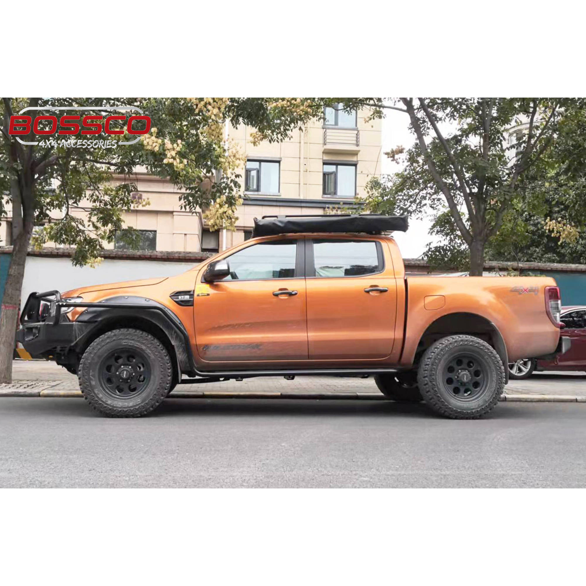 Heavy Duty Black Side Steps With Brush Bars Suitable For Ford Ranger PX 2012-2022