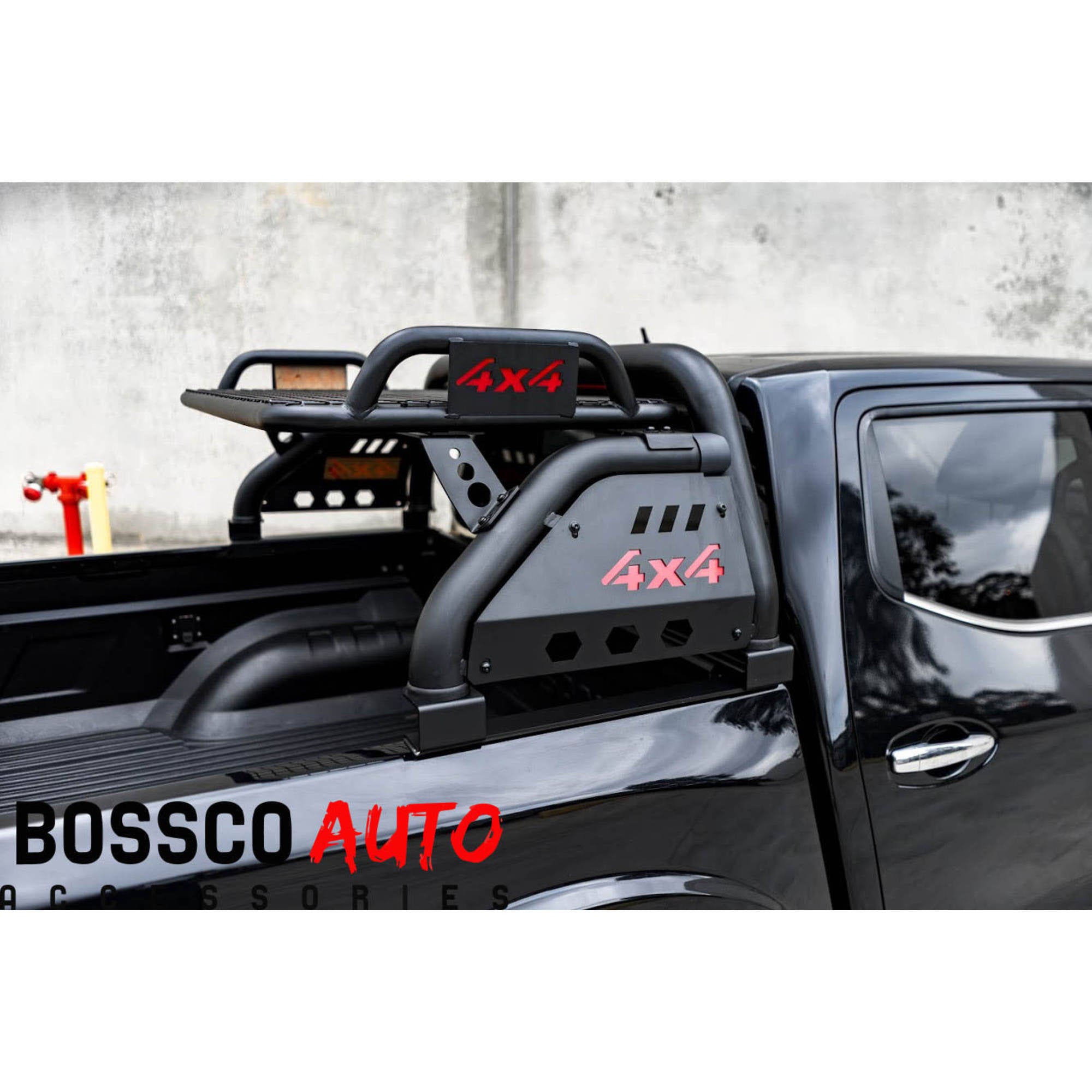 Tonneau Cover-Compatible Loaded Sports Bar with Roof Basket - for Bossco Roller Shutters