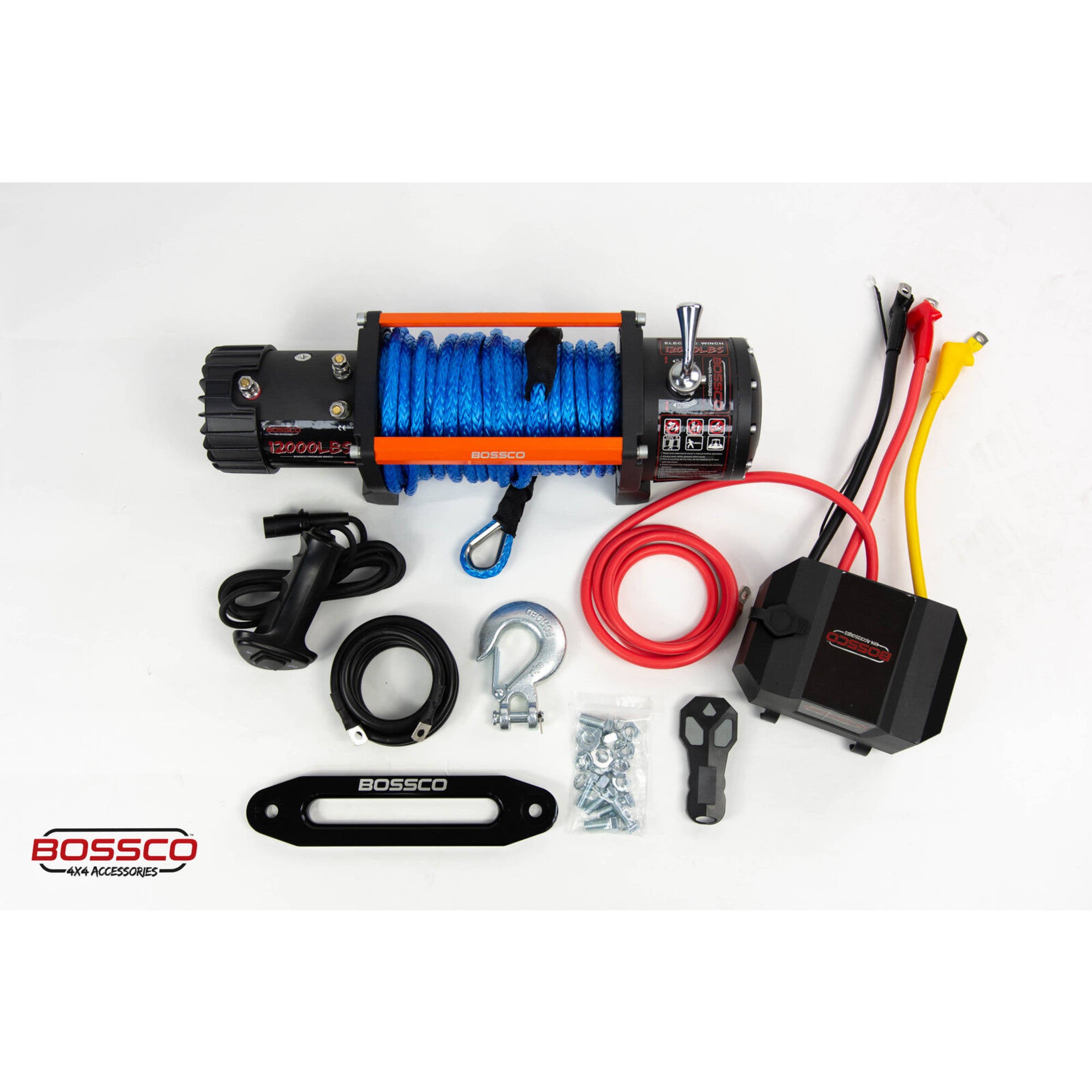 BA 12000lb Premium Electric Winch 12V Synthetic Rope 26M Wireless Remote 4WD 4x4