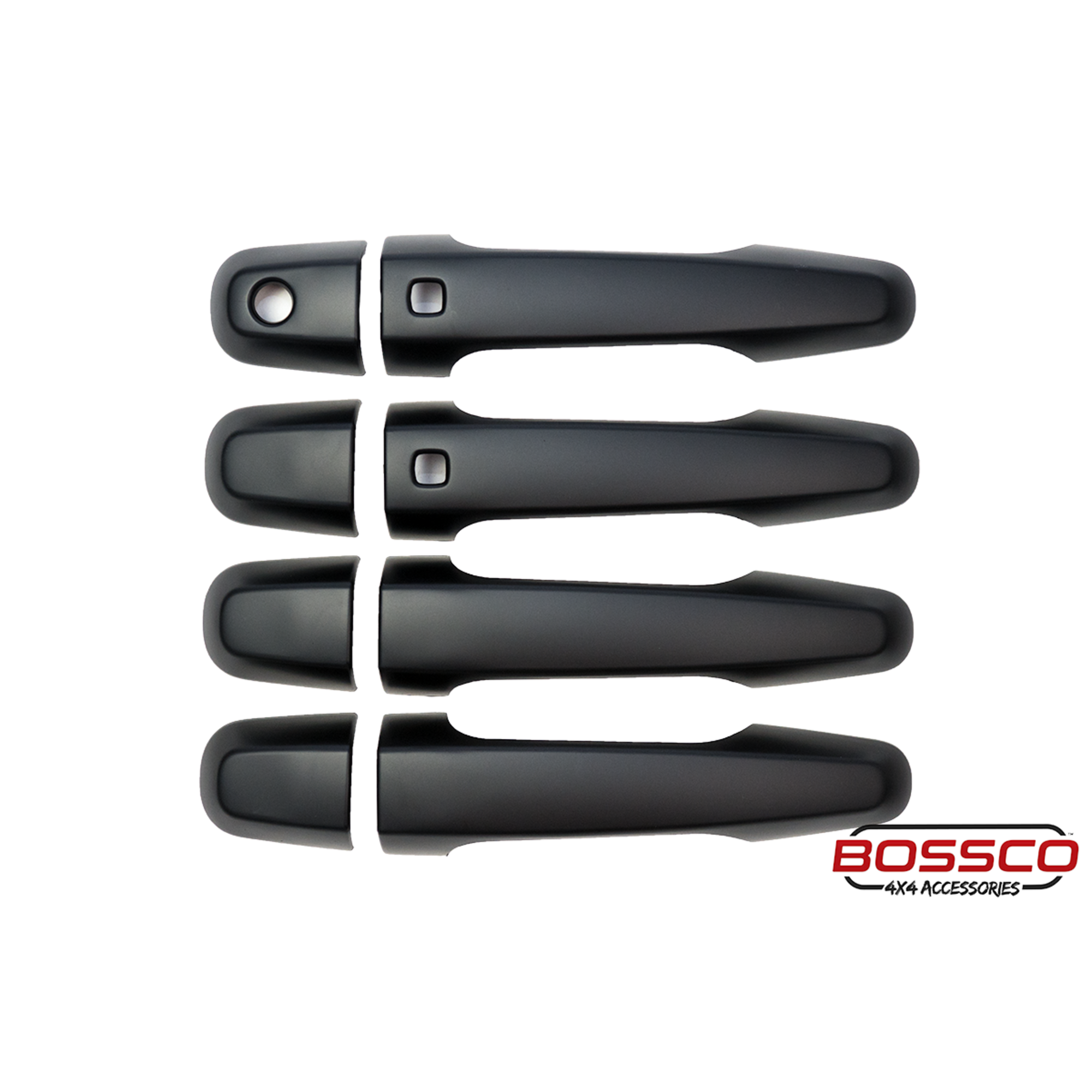 Black Door Handle Covers Suitable For Mitsubishi Triton MQ MR 2015-2023 - Keyless Entry