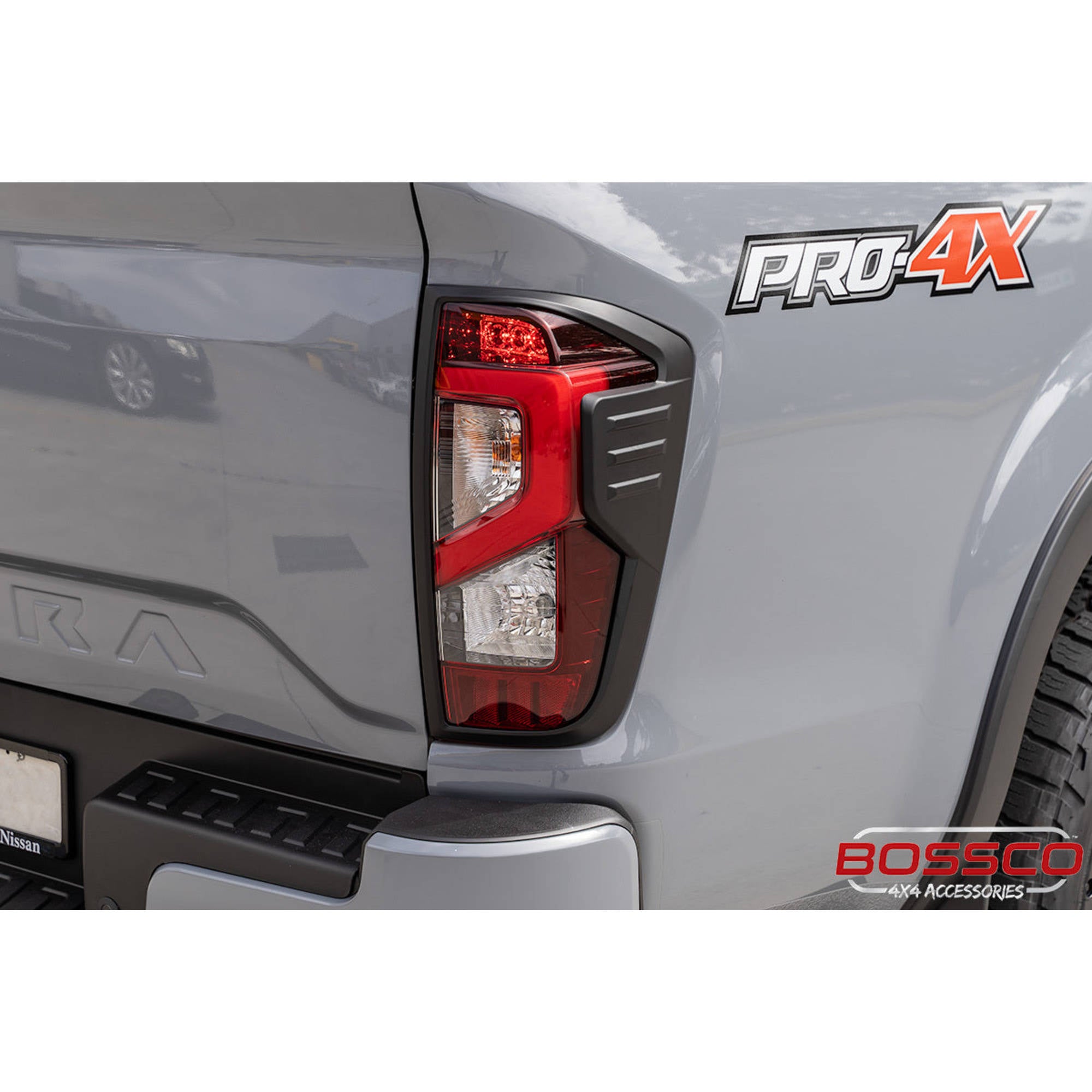 Rear Black Taillight Tail Light Trim Covers Suitable For Nissan Navara NP300 Facelift 2021-2024