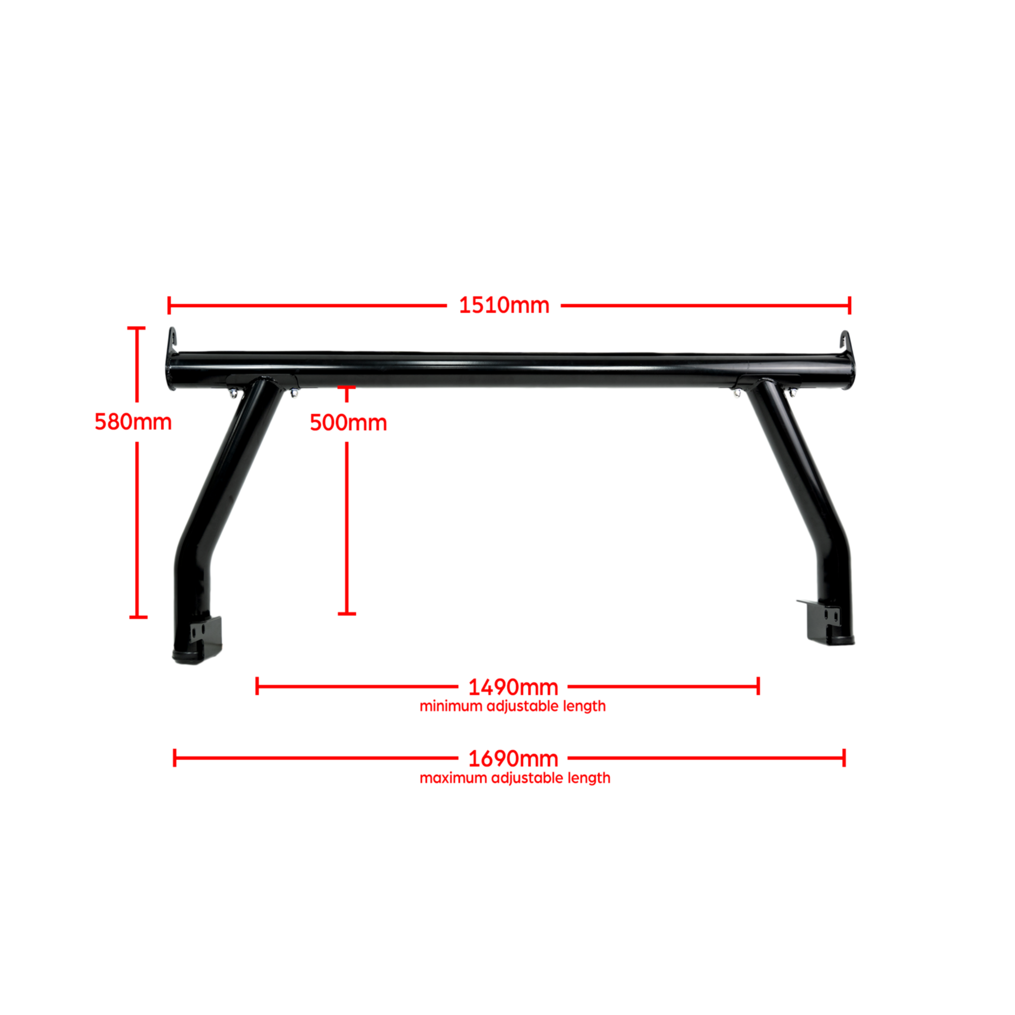 Universal Black Steel Ute Tub Ladder Rack