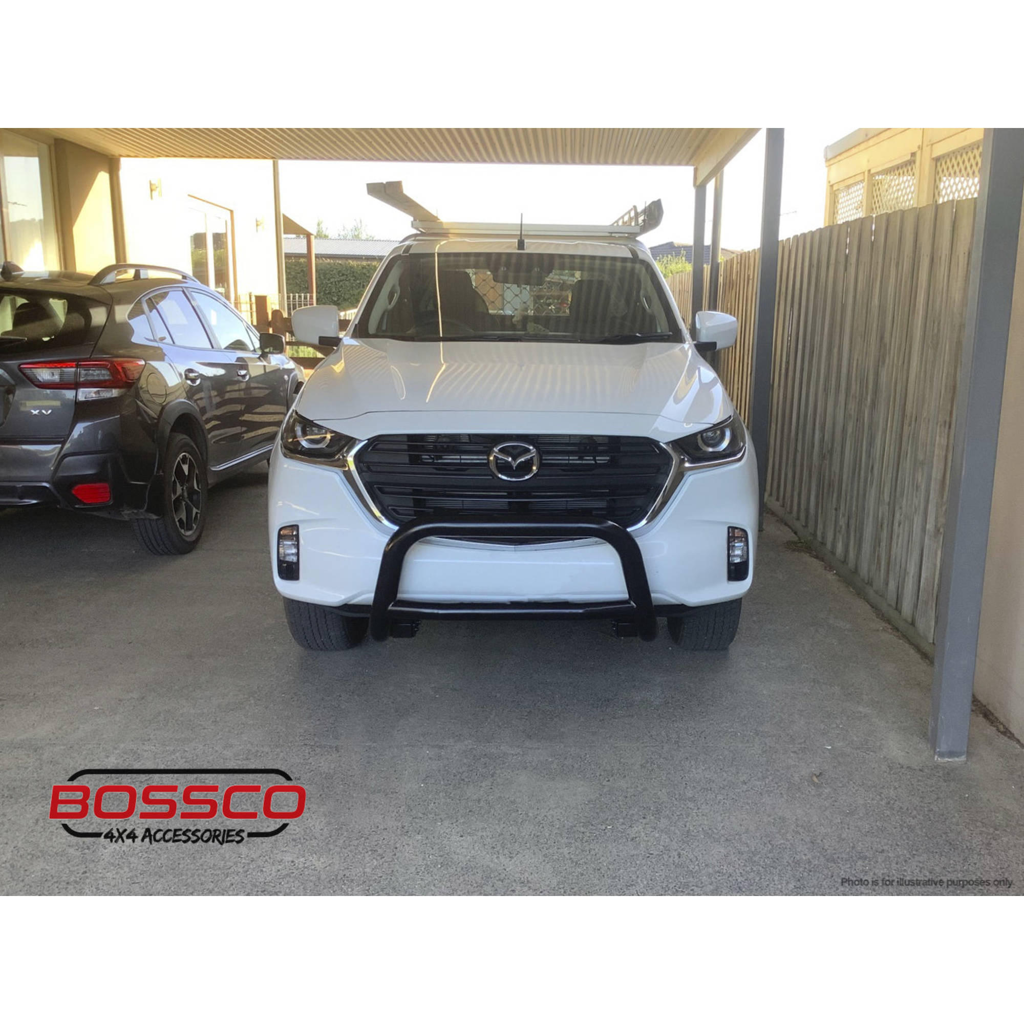 Black Low Nudge Bar with Skid Plate suitable for Mazda BT-50 2020-2024