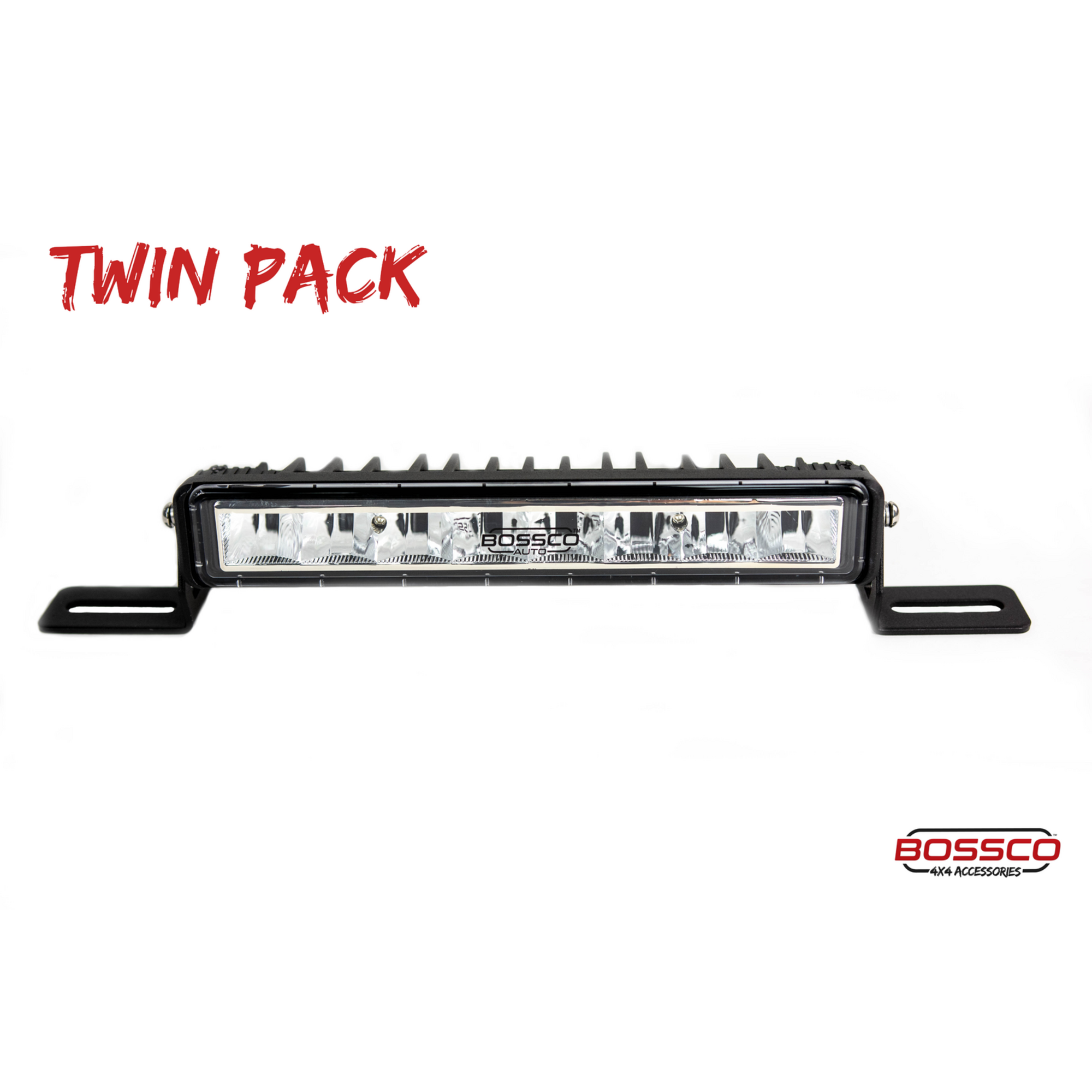 2x Modular 10" Single Row LED Light Bars w/ Wiring Harness | 4200 Lumens Each | Fitted with Osram LEDs