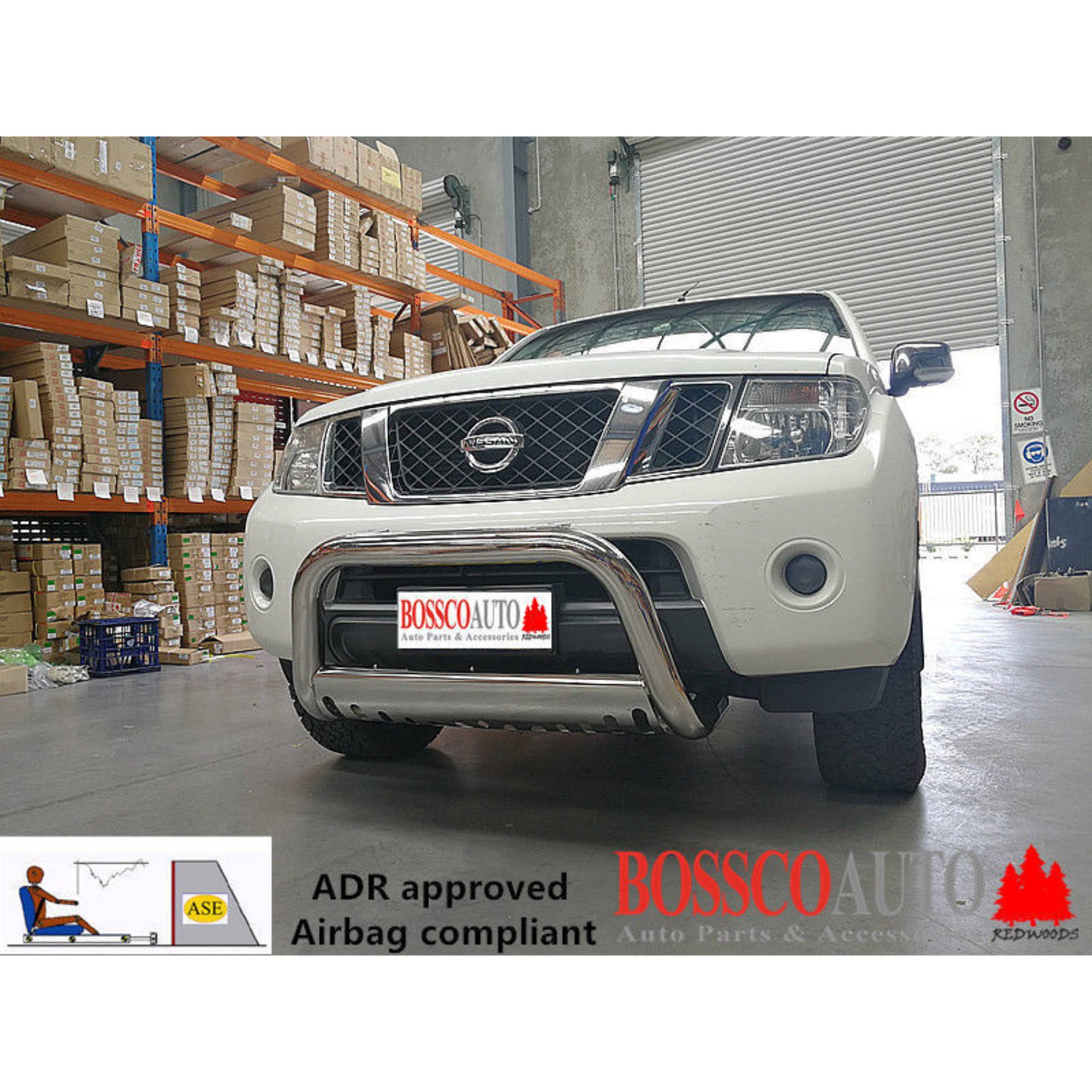 Stainless Steel Nudge Bar With Skid Plate Suitable for Nissan Navara D40 2005-2014 - Spain Built