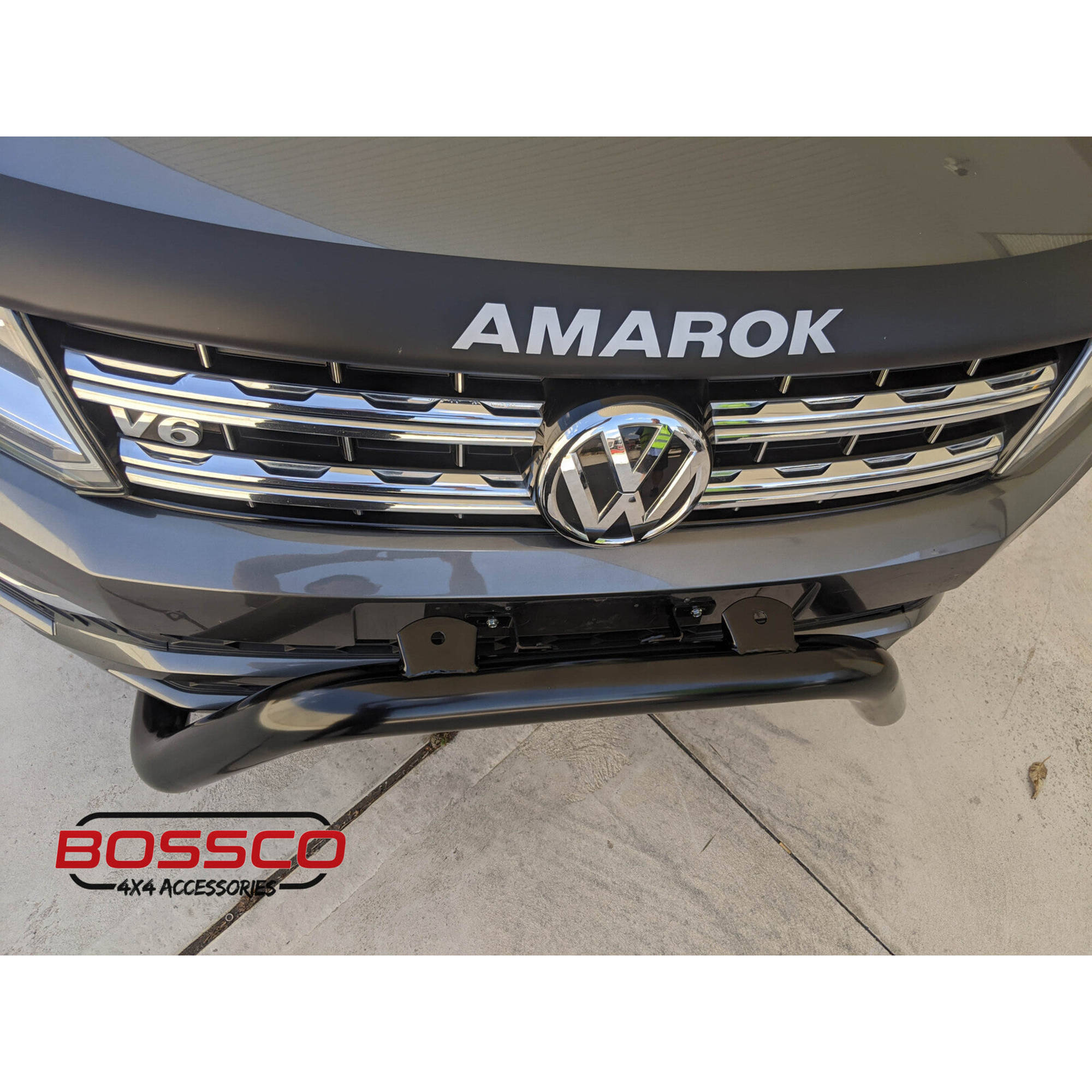 Silver Stainless Steel Bulldog Nudge Bar Suitable For Volkswagen Amarok 2010-2022 (Suits Front parking Sensors)