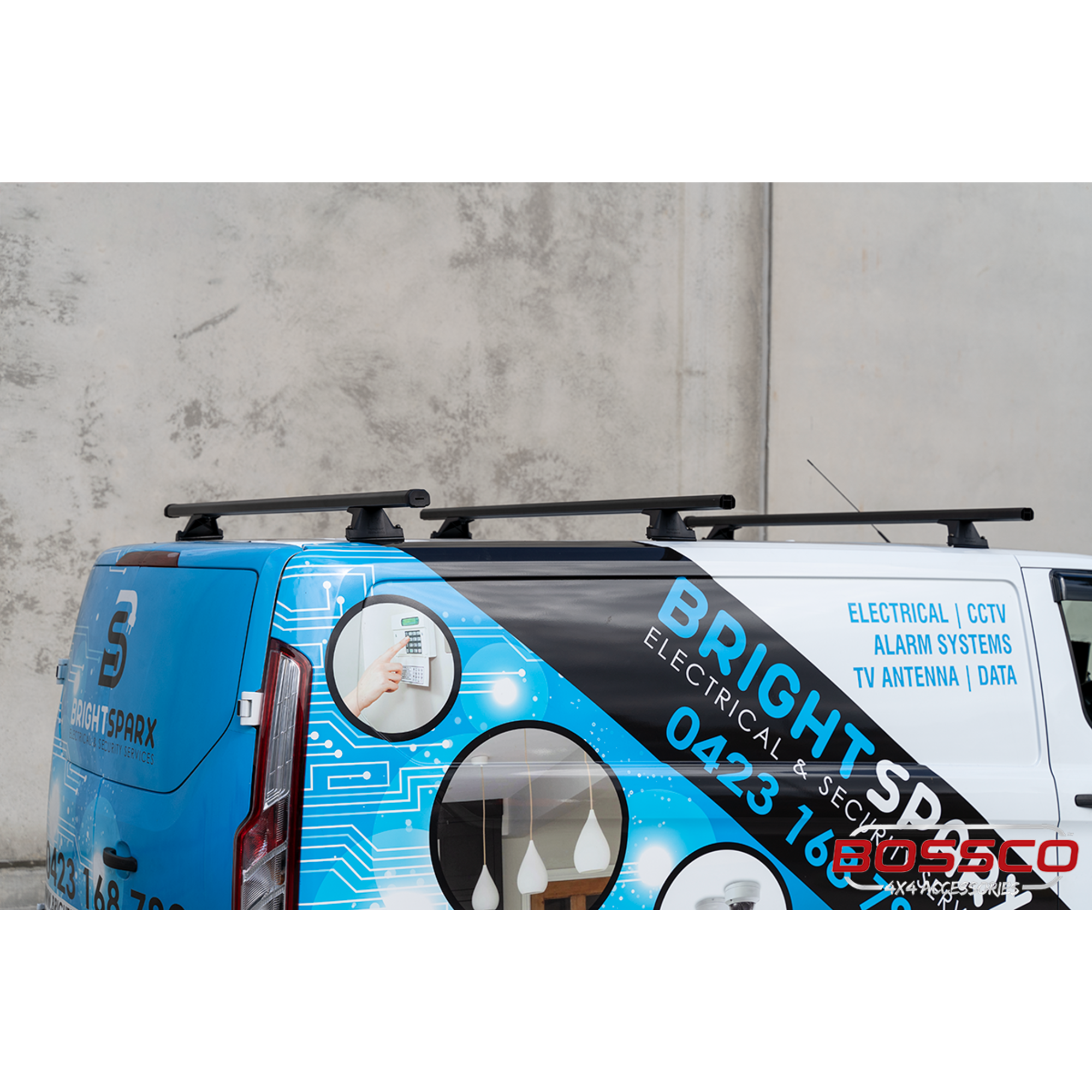 Set of 3 Heavy Duty Roof Racks suitable for Ford Transit VO 2014-2023 Low Roof Models