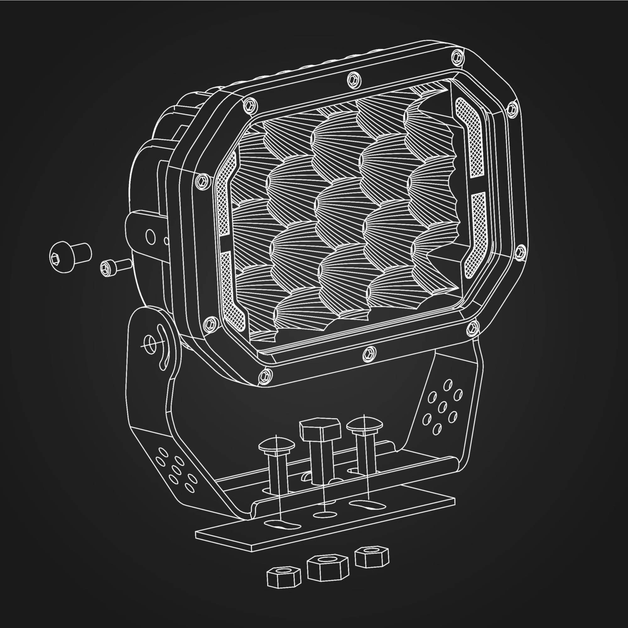 7" RECTANGLE LED Driving Lights with DRL | 1 Lux @ 688m | 9500 Lumens | IP67 Rated - Pair W/ Harness