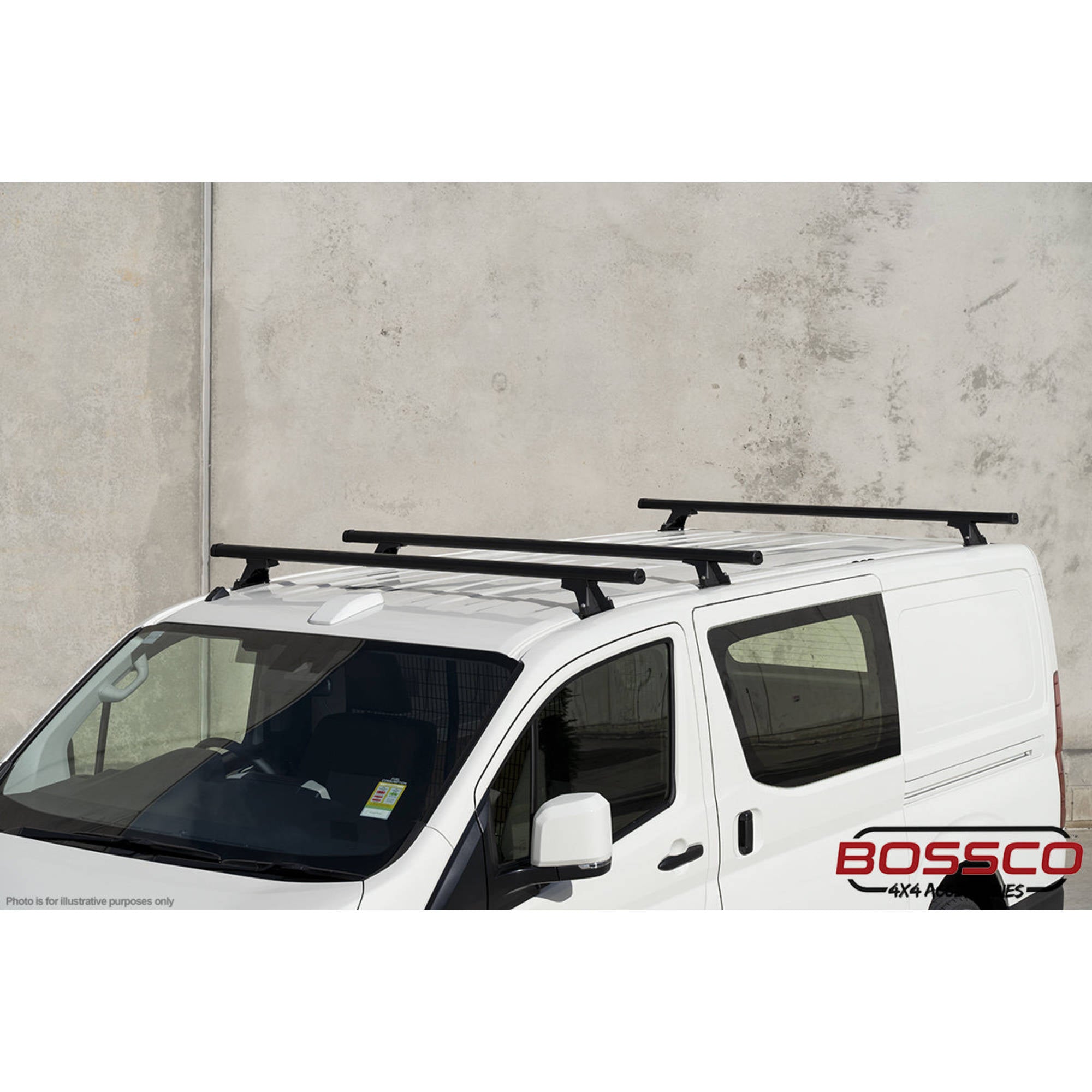 Set of 3 Black Heavy Duty Roof Racks Suitable for Toyota Hiace SLWB 2019-2024