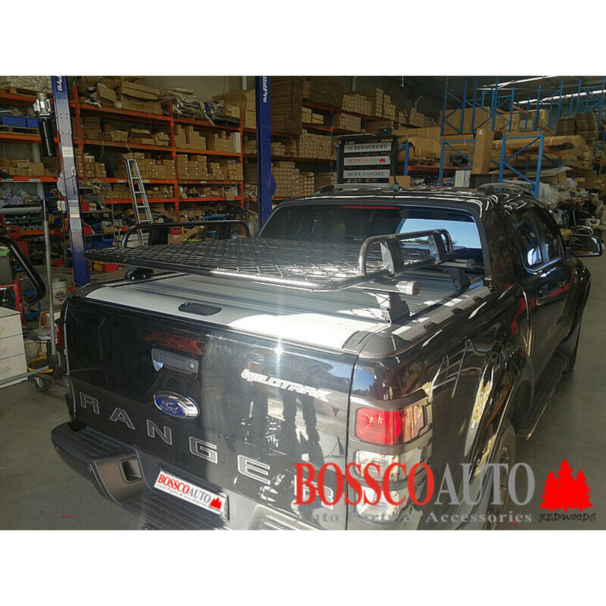 SIlver Rear Cargo Roller Tracks Racks and Baskets Suitable for Ford Ranger Wildtrak 2012-2018