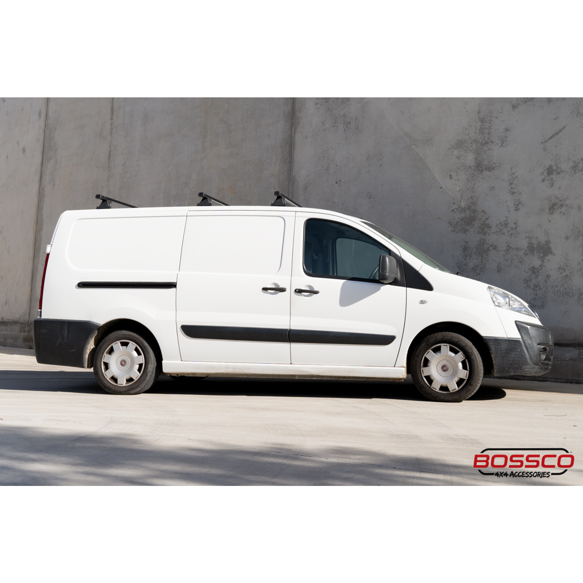 SIlver Set of 3 Heavy Duty Roof Racks Suitable for Fiat Scudo Van 2007-2016
