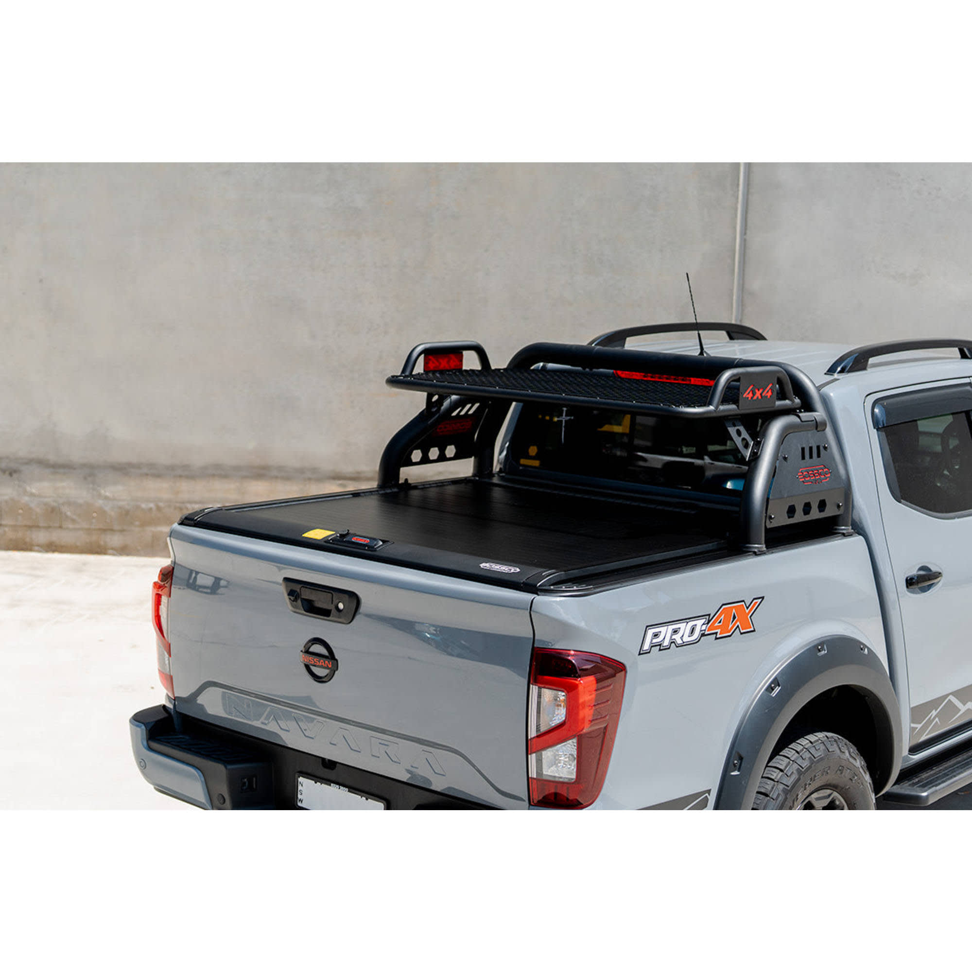 Loaded Sports Bar with Roof Basket - Compatible for Bossco Roller Shutters