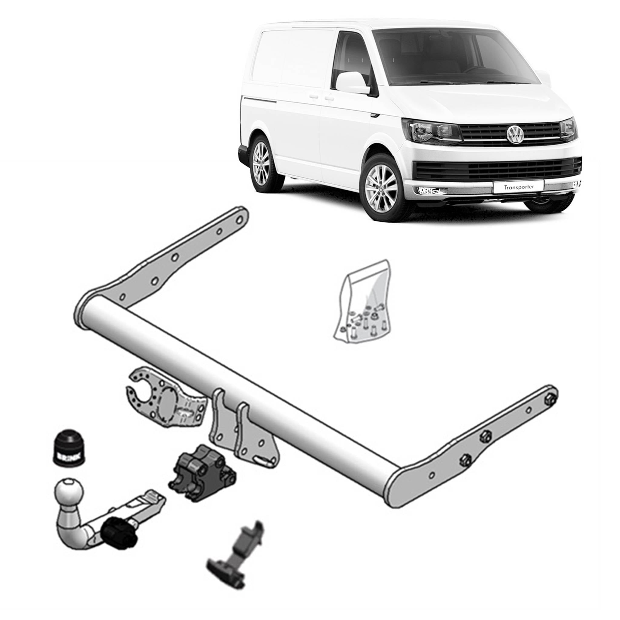 Brink Towbar European for Volkswagen Multivan (04/2003 - on), Transporter (04/2003 - on), Transporter / Caravelle (04/2003 - on)