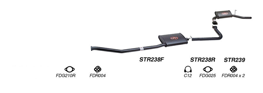 Redback Performance Exhaust System for Ford Falcon (09/1998 - 09/2002), Fairmont (09/1998 - 09/2002), Ford Falcon (09/1998 - 09/2002), Fairmont (09/1998 - 09/2002), Ford Falcon (09/1998 - 09/2002), Fairmont (09/1998 - 09/2002)