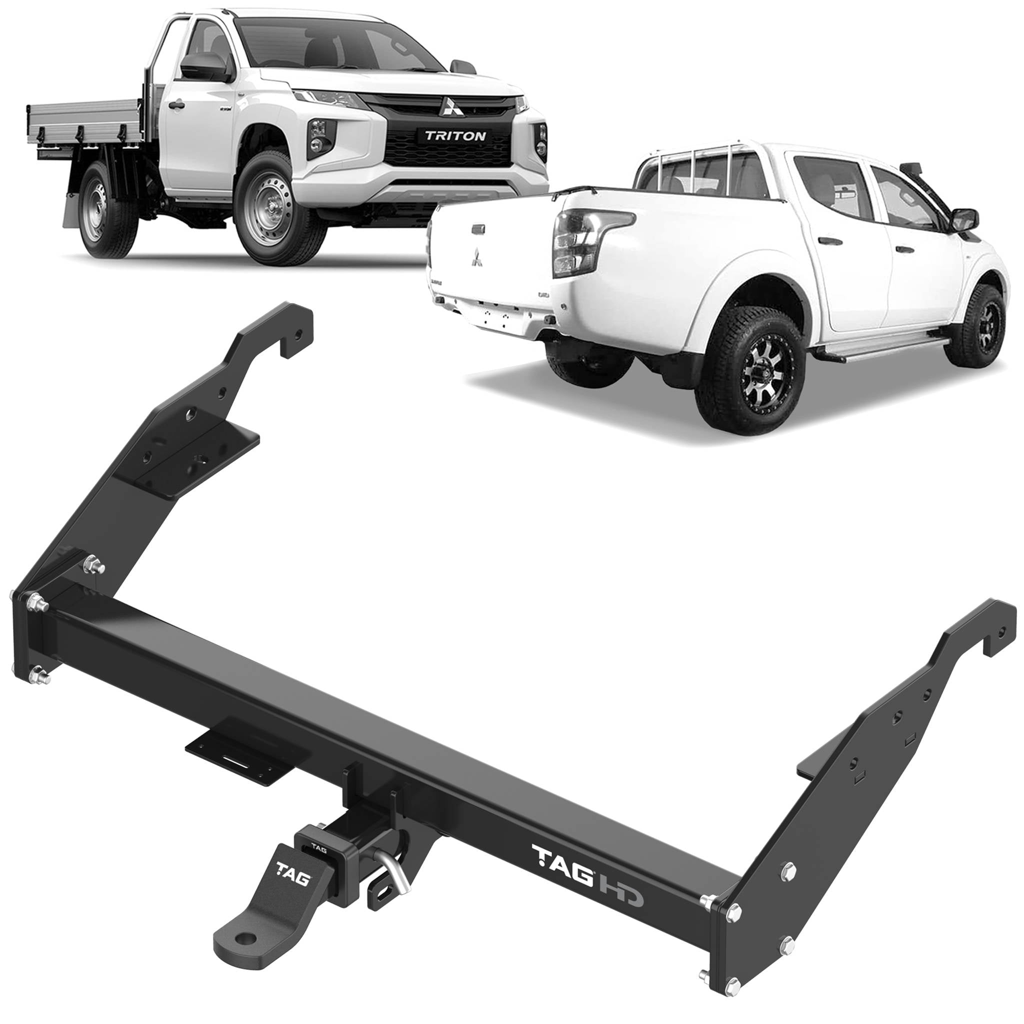TAG Heavy Duty Towbar for Mitsubishi Triton MR and MQ Series With No Rear Step (05/2015 - 11/2023)