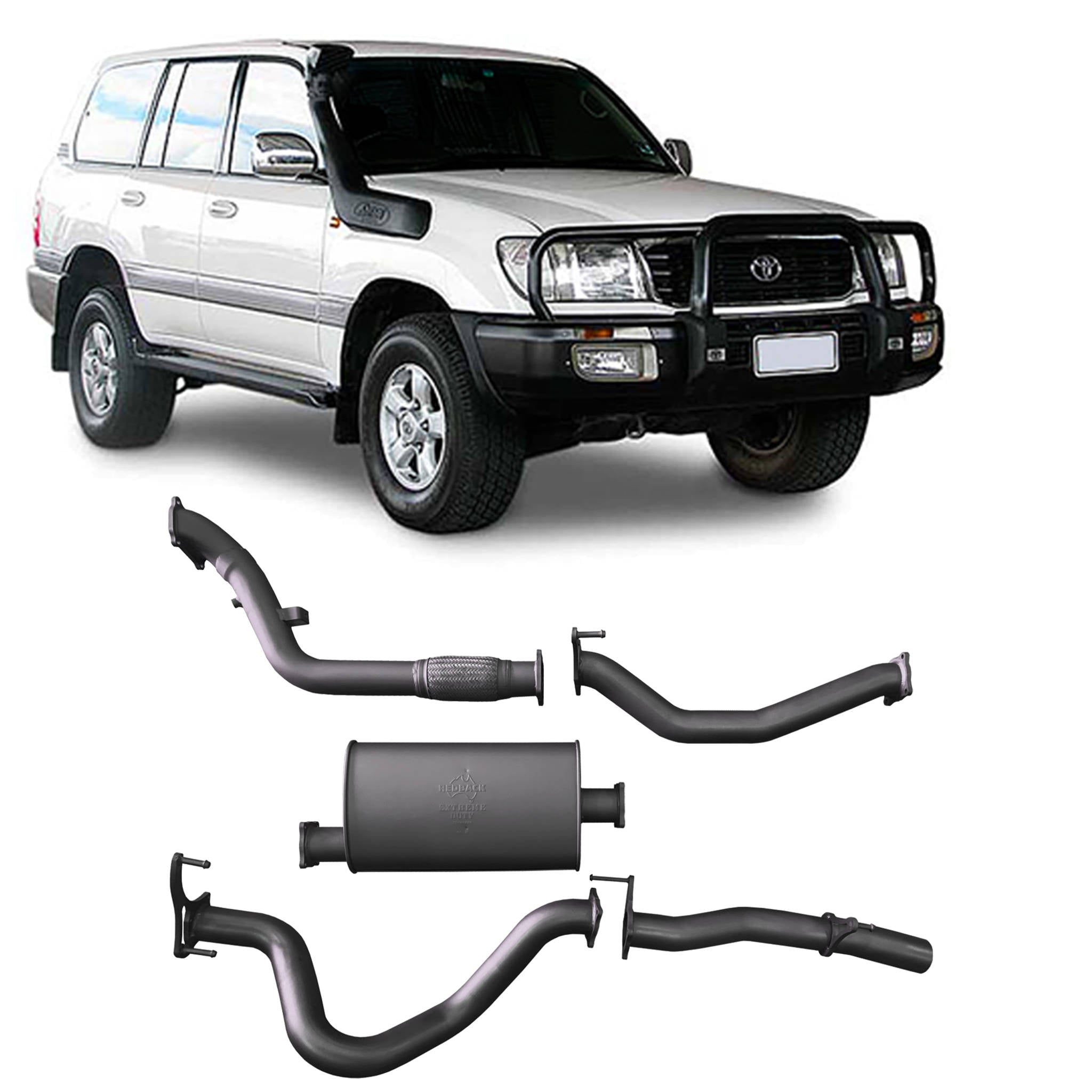 Redback Extreme Duty Exhaust for Toyota Landcruiser 100 Series 4.2L (10/2000 - 10/2007)