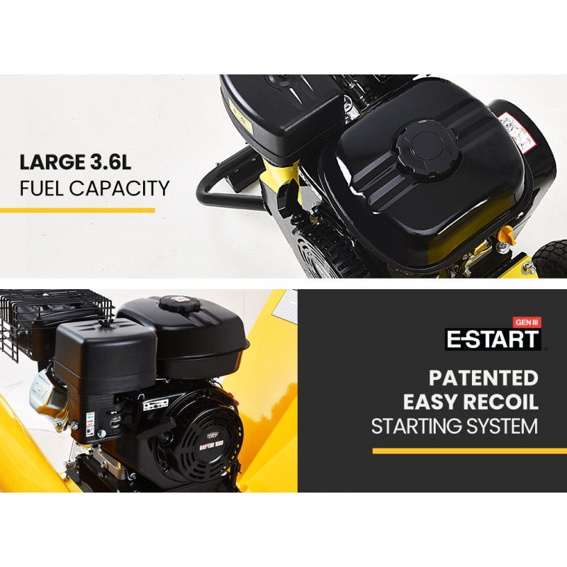 MICHIGAN 8HP 208cc Petrol Commercial Wood Chipper, Tree Mulcher - Raptor 1000