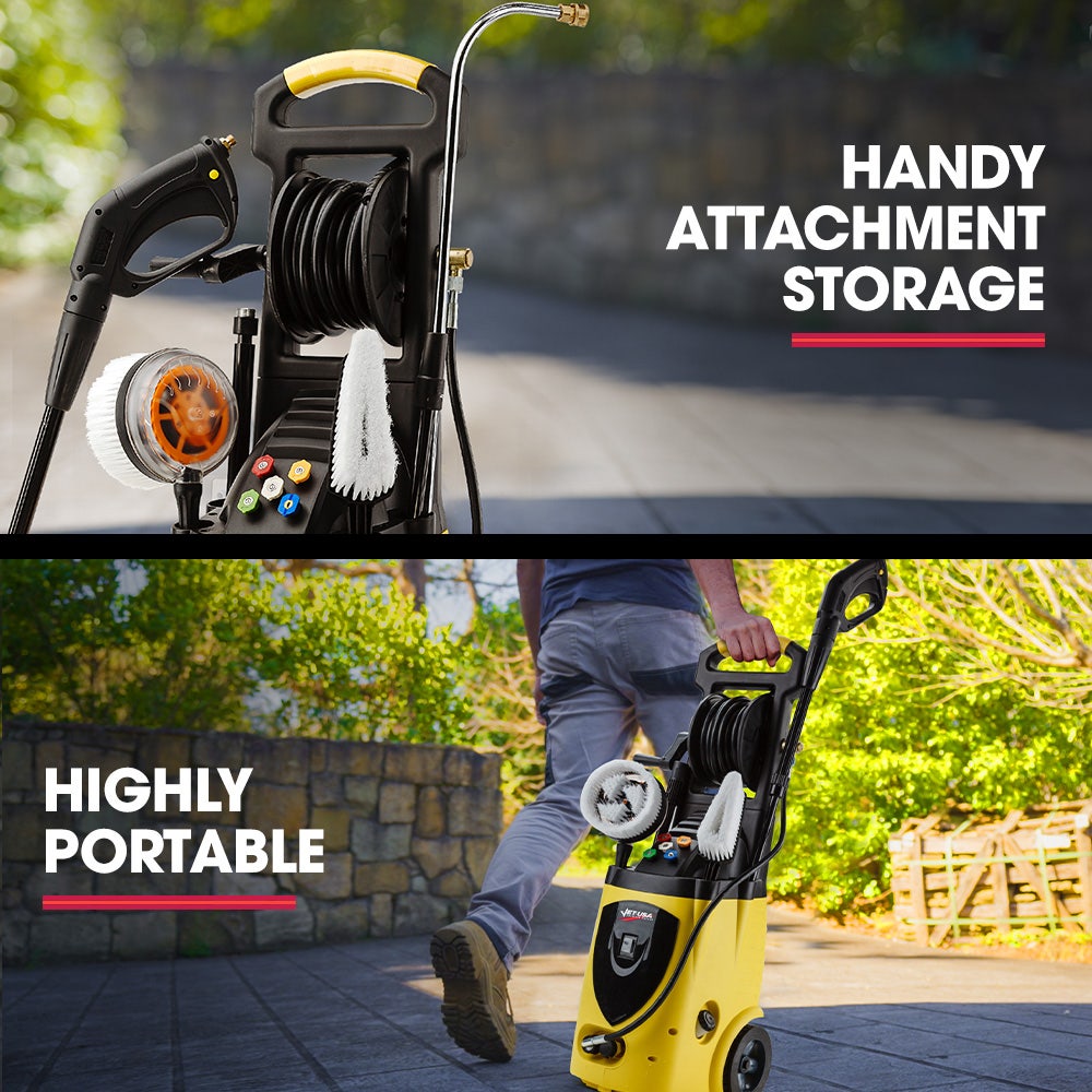 Jet-USA RX550 Electric High Pressure Washer 3500PSI Ultimate Pack, 5 Nozzles, Spin & Wheel Brush, Deck Cleaner, Turbo Head, Angled Lance, 30M Hose Reach