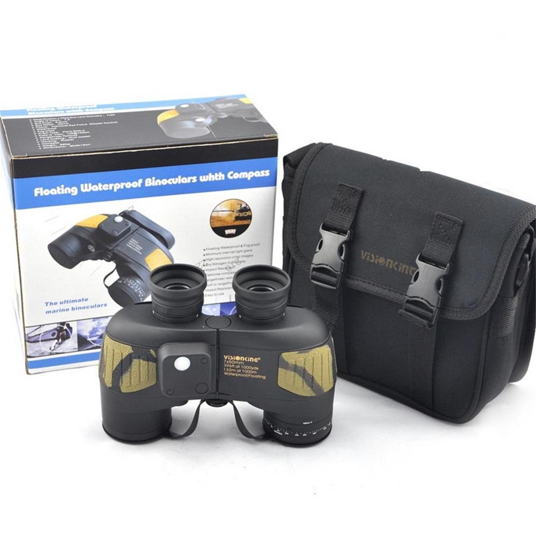 Waterproof Nitrogen Rangefinder Binoculars with Compass - 7x50 Hd Power