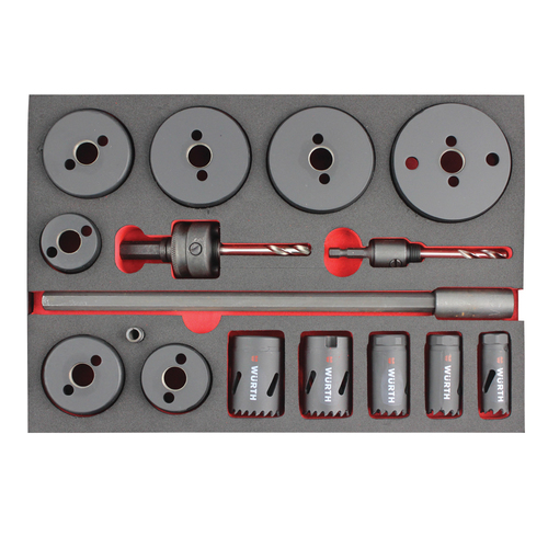 16pcs Wurth Cylinder Hole Saw Assortment Kit HSCO8 SYSKO 19–76 MM