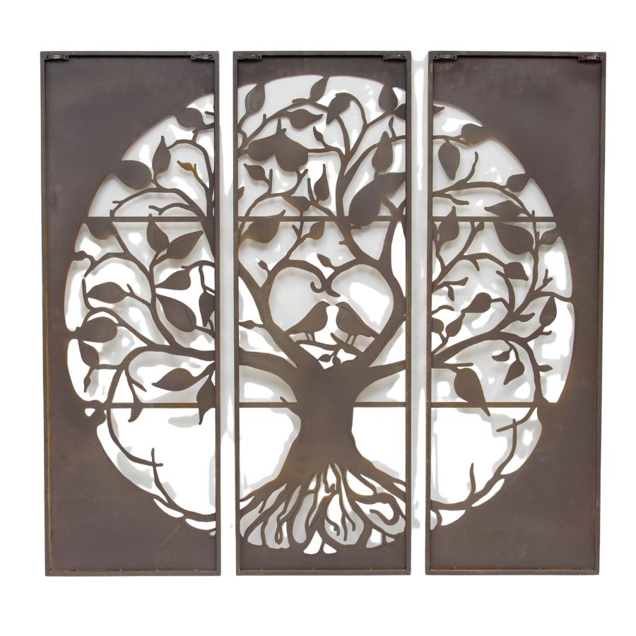 Laser Cut Tree of Life 3 Piece Wall Art 90cm