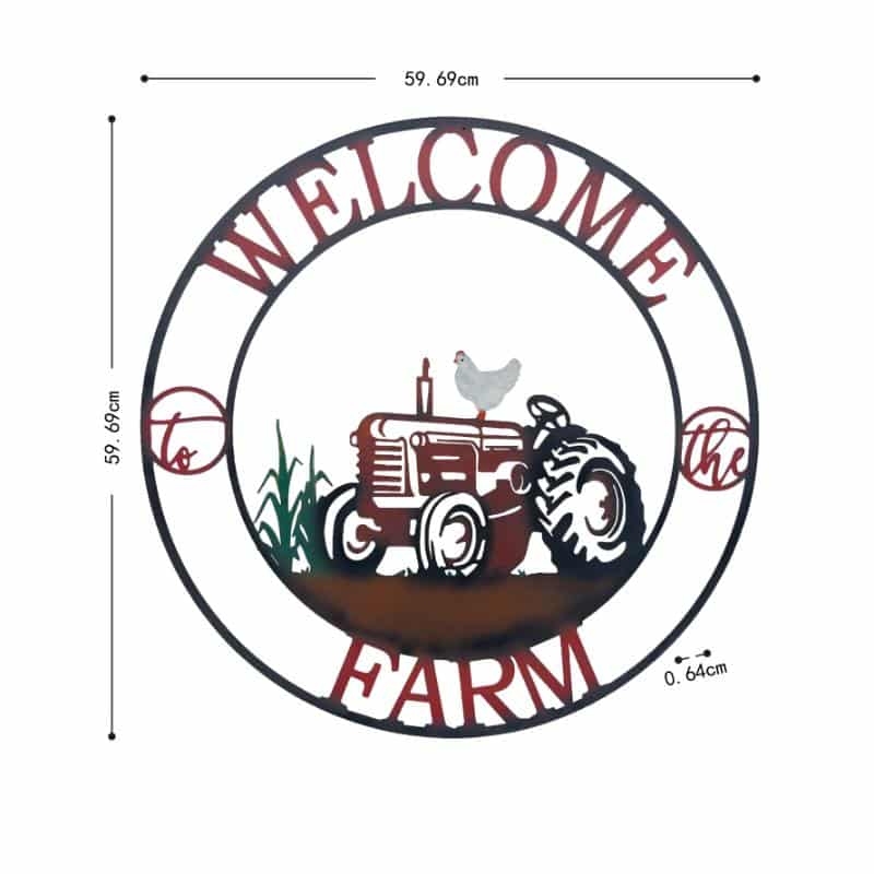 Laser Cut Tractor Welcome Wall Art 60cm