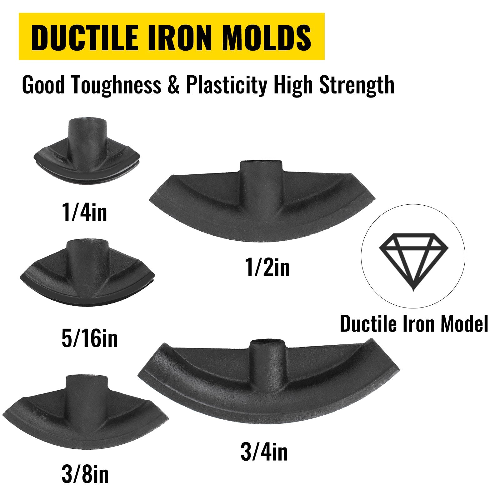 VEVOR Manual Pipe Bender Plumbers Tool 16T, Pipe Bending Machine 1/2-2 Inch, Pipe Bending Pipe Bending Machine Ø22mm-Ø60mm, Bender Tube Bender Machine Tube Bender for Heating and Piping Construction