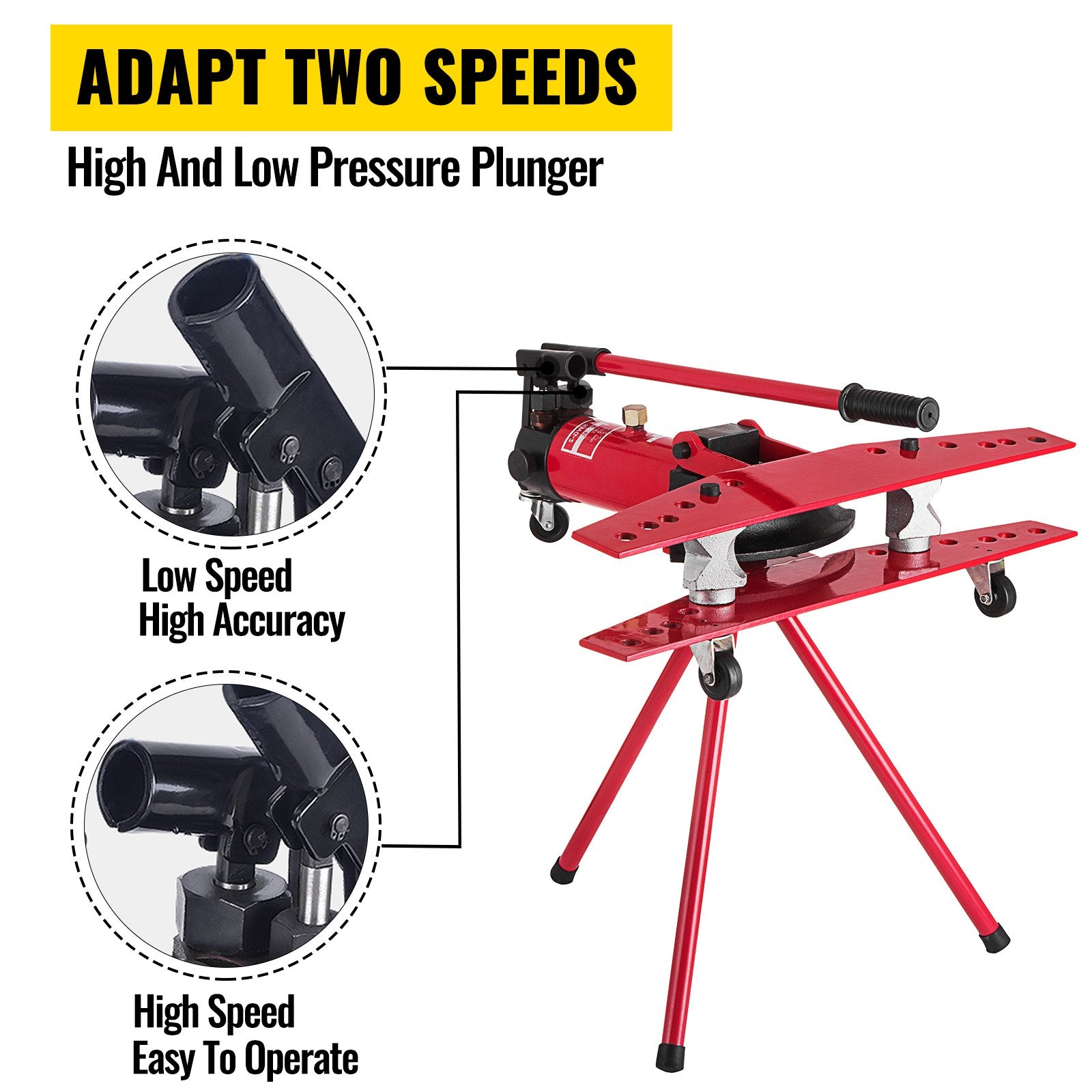 VEVOR Manual Pipe Bender Plumbers Tool 16T, Pipe Bending Machine 1/2-2 Inch, Pipe Bending Pipe Bending Machine Ø22mm-Ø60mm, Bender Tube Bender Machine Tube Bender for Heating and Piping Construction