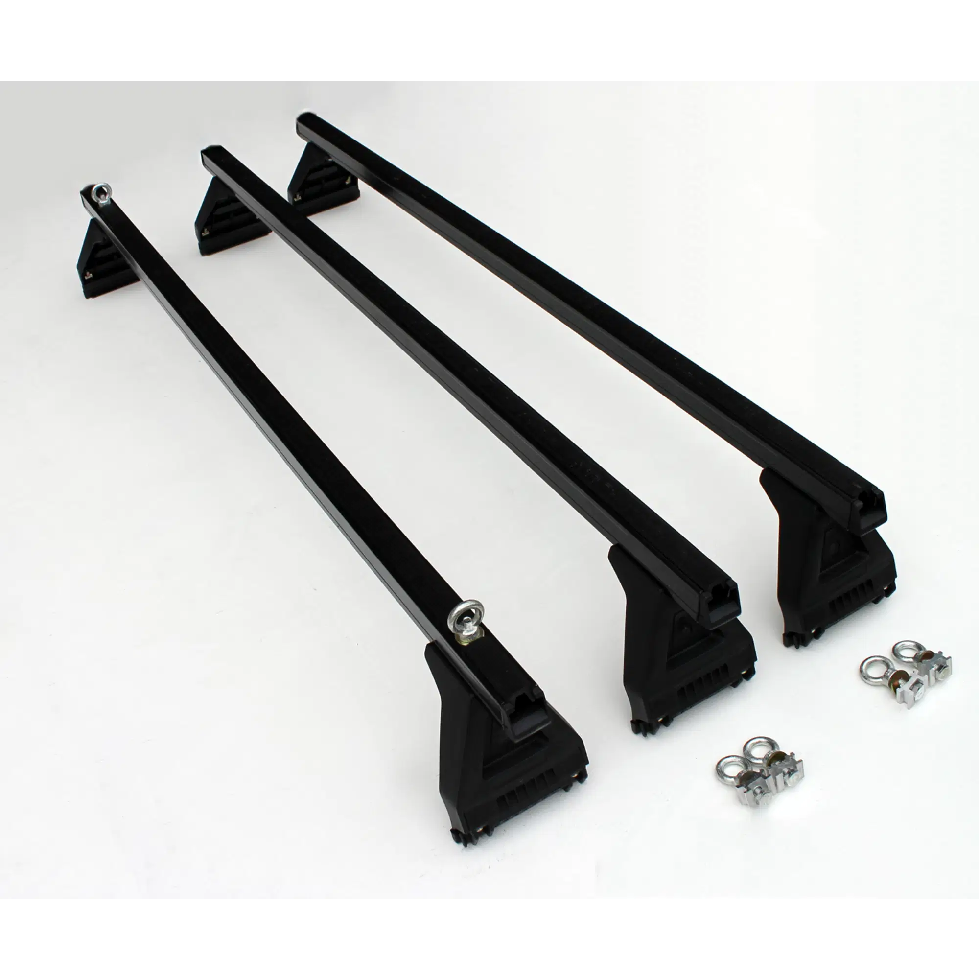 6"x70" (1780mm) Black Heavy Duty Square H Roof Rack (Set of 3)