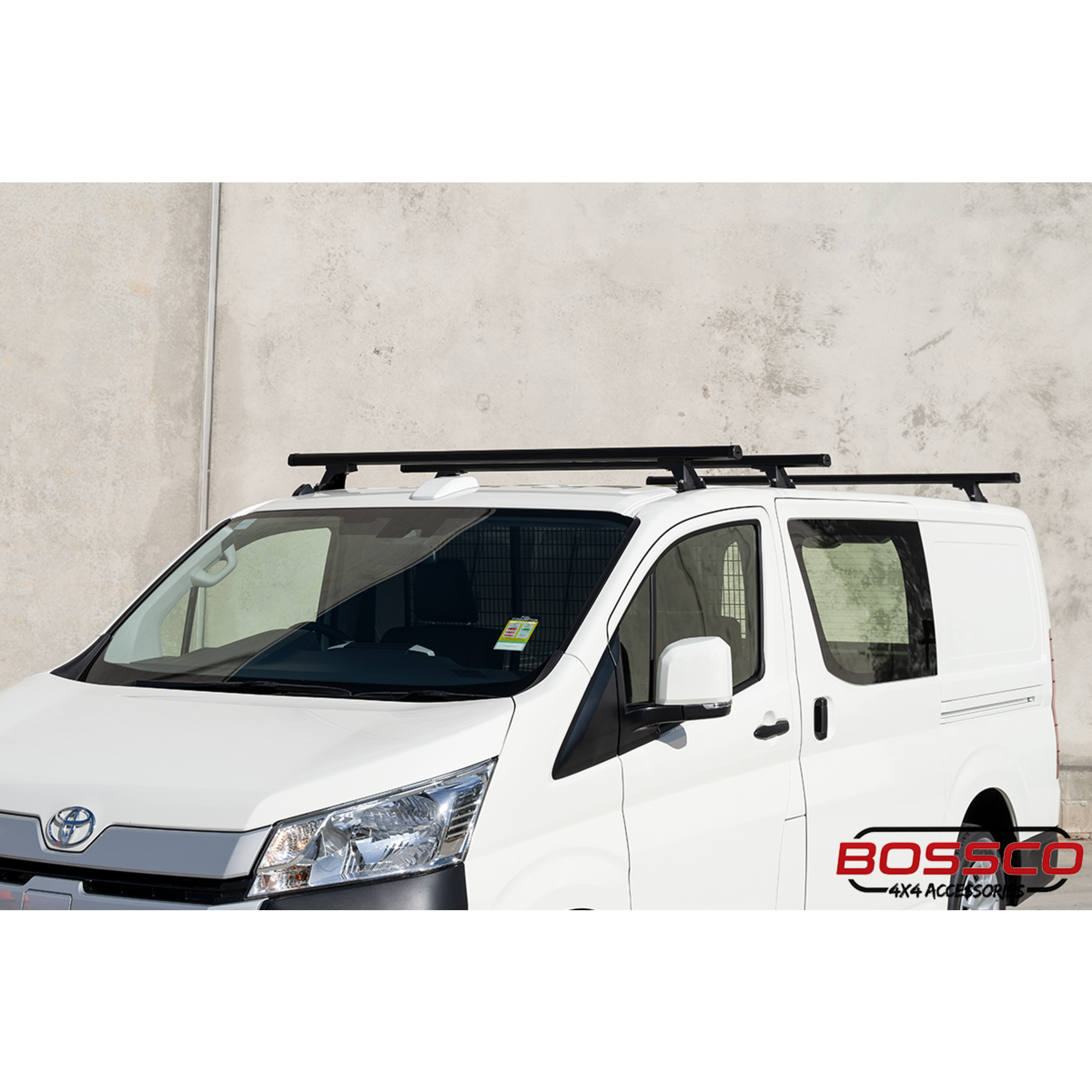 Set of 3 Black Heavy Duty Roof Racks Suitable for Toyota Hiace 2019-2025