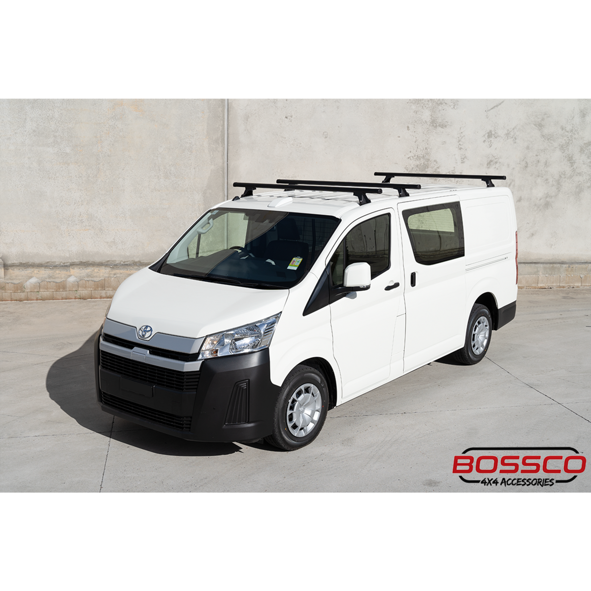 Set of 3 Black Heavy Duty Roof Racks Suitable for Toyota Hiace 2019-2026