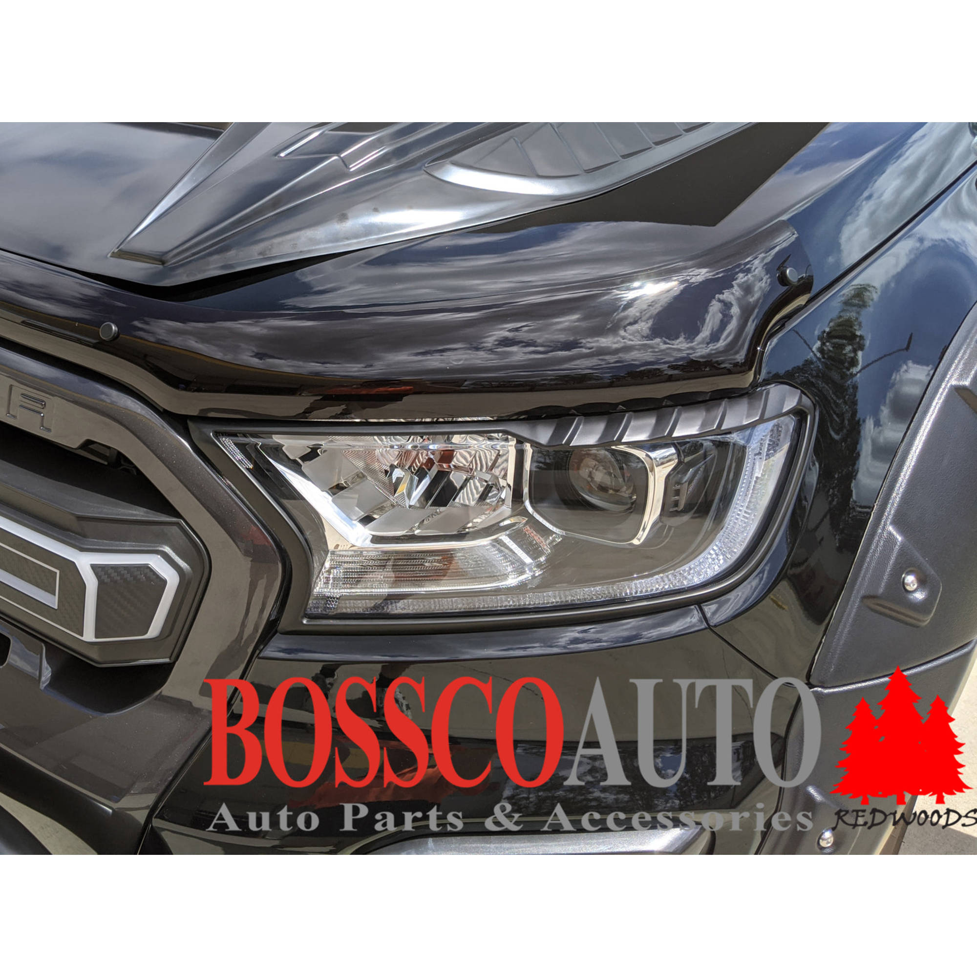 Front Black Headlight Head Light Trim Covers Suitable For Ford Ranger PX MK2 2015-2018