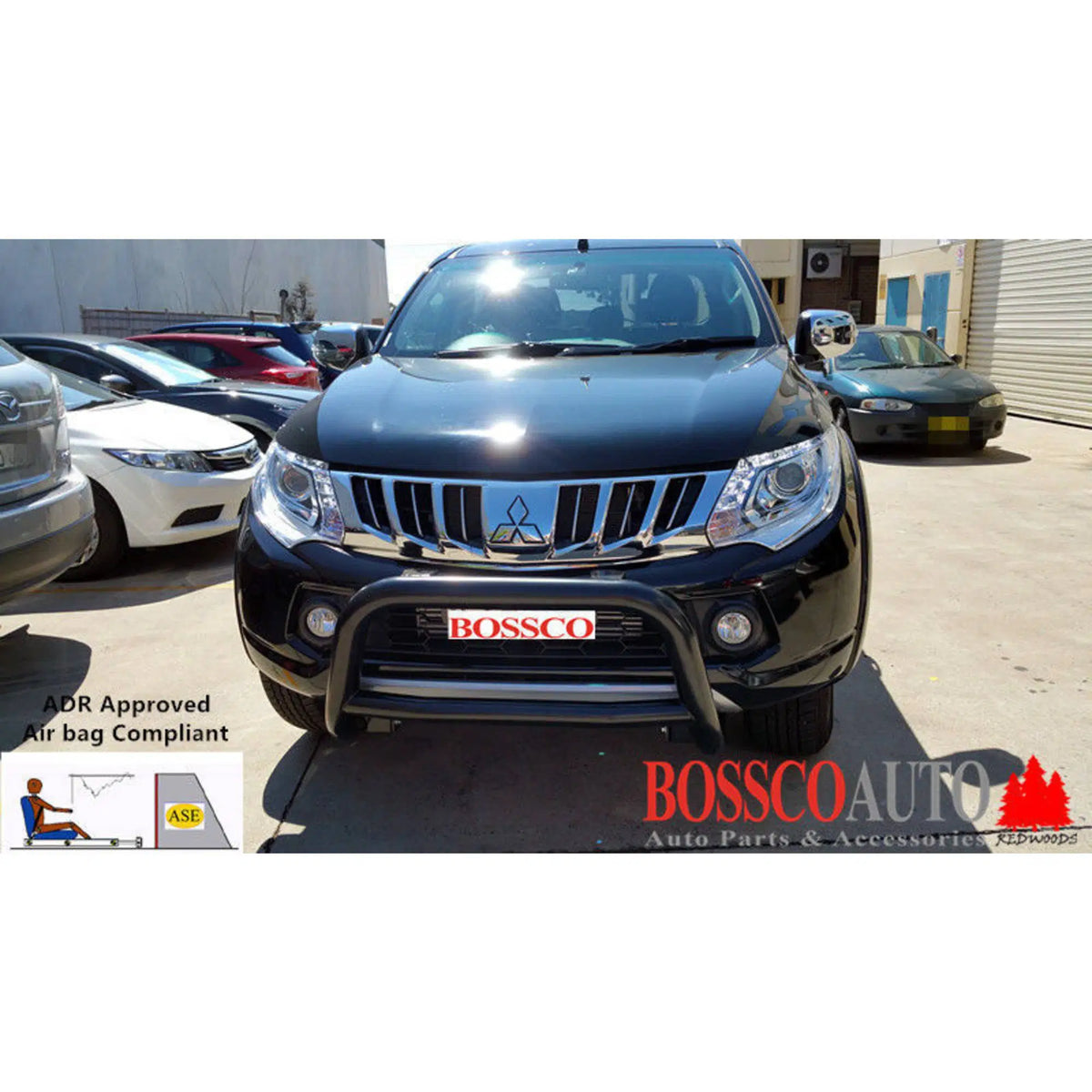 Black Nudge Bar for Mitsubishi Triton 2015-2019 | Factory Seconds Front Protection Bar