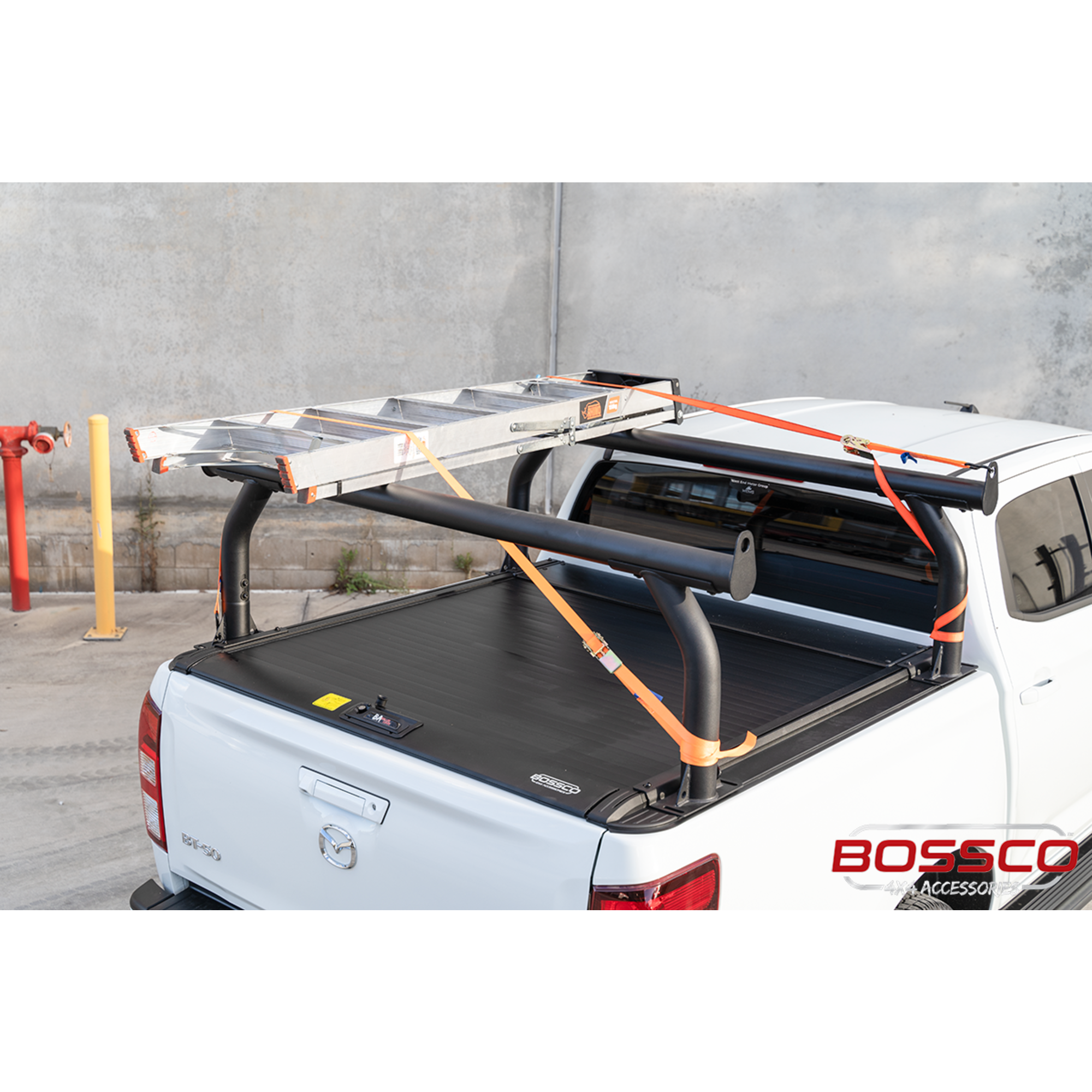 Adjustable Black Steel Ladder Rack Suitable With Bossco4x4 Roller Shutters - Single