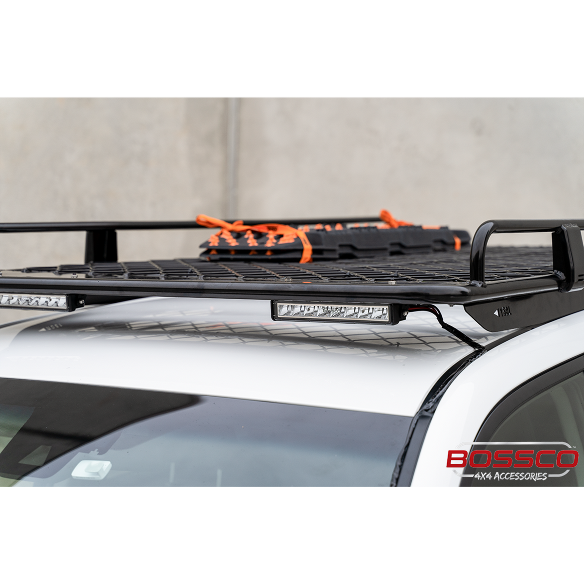 Black Aluminum Tradesman Roof Basket Tray Rack - Side Fenders