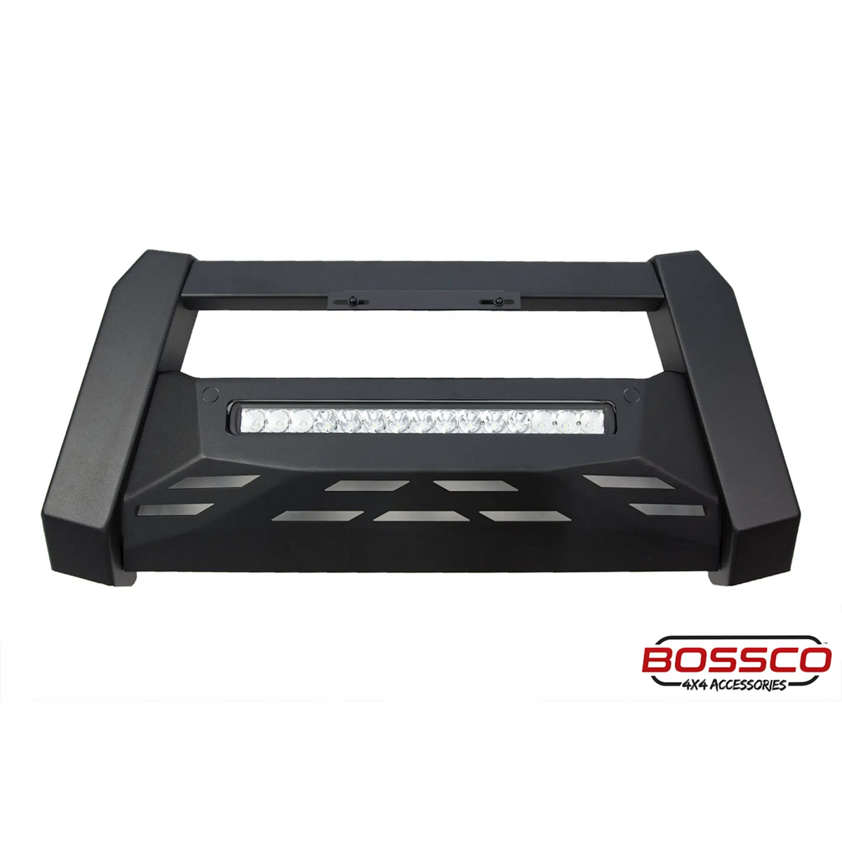 Triple Black Nudge Bar with Integrated Light Bar and Skid Plate suitable for Mitsubishi Triton MR 2019-2023
