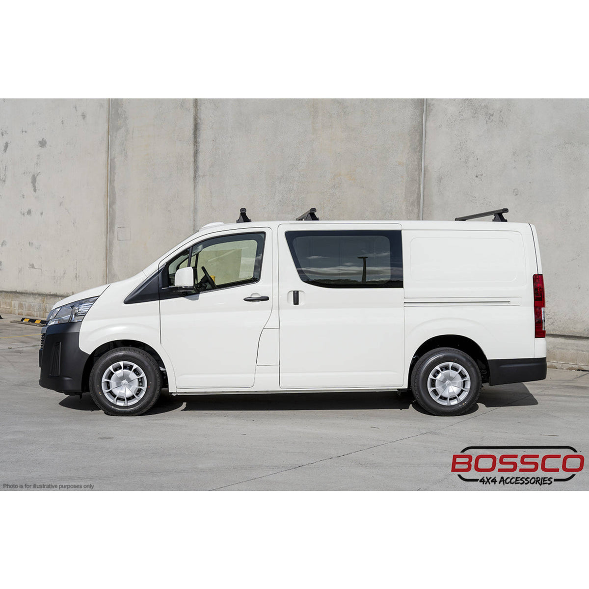 Set of 3 Black Heavy Duty Roof Racks Suitable for Toyota Hiace SLWB 2019-2026