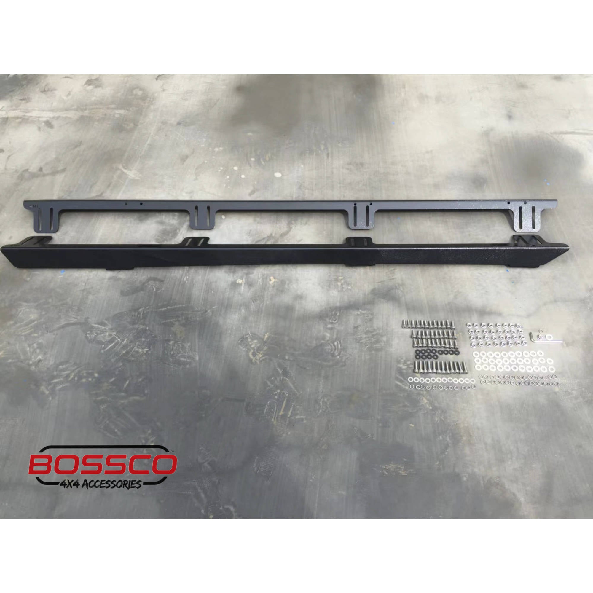 Black Steel Backbone Brackets for Toyota LandCruiser Prado 150 Series | Roof Platform Mounting System