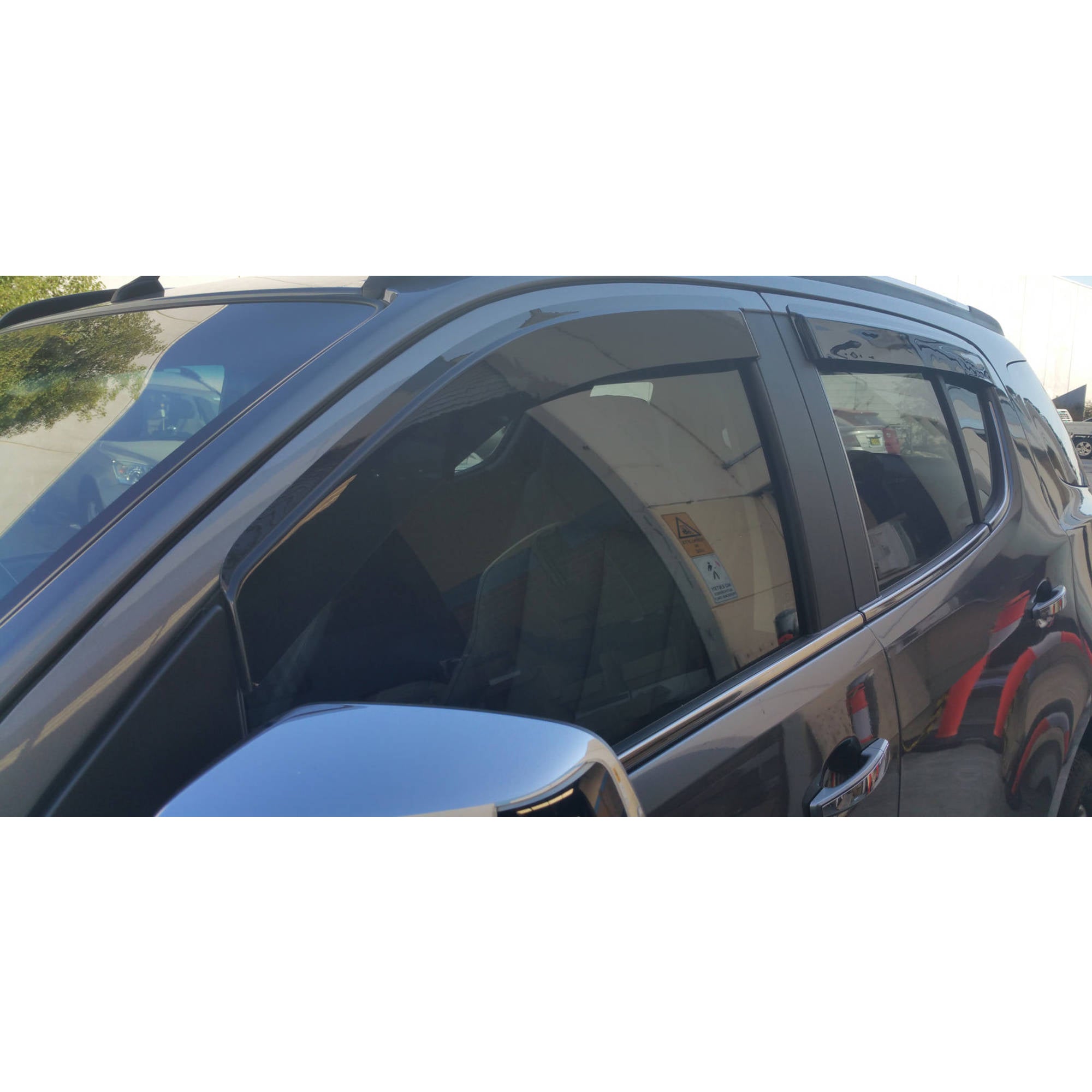 Slim Line Black Tinted Weather Shields suitable for Holden Colorado 7 (2012-2017), Holden Trailblazer (2016-2020), Isuzu MU-X (2012-2020)